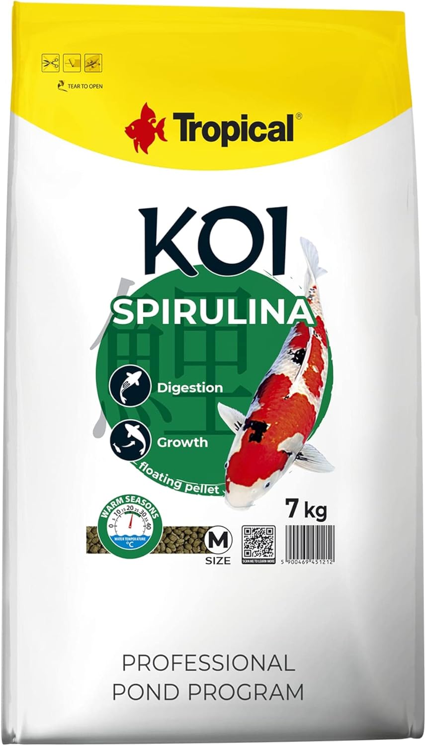 Tropical Koi SPIRULINA Pellet Size M 7kg - immagine 1