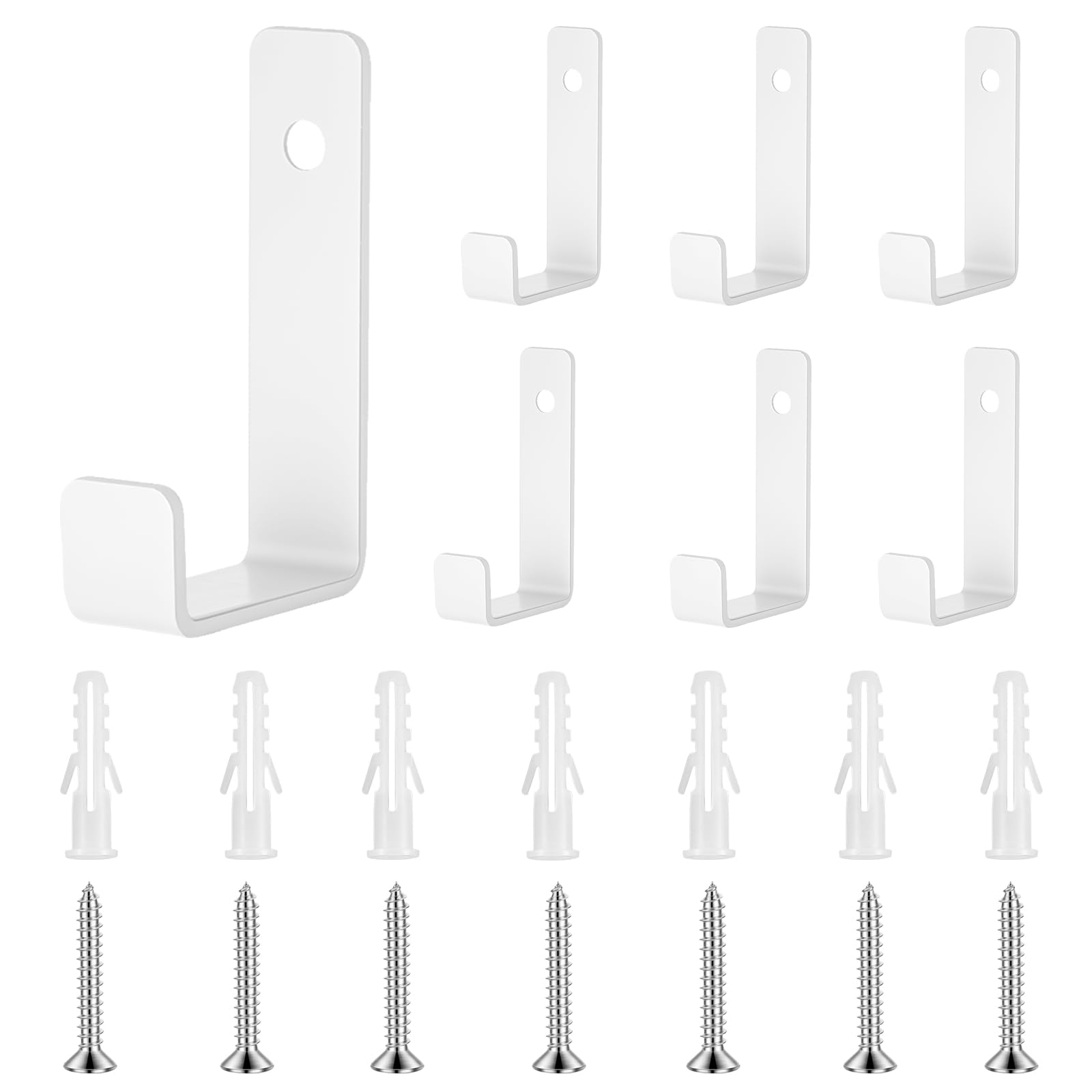 7 Pz Ganci Appendiabiti da Muro, Gancio Appendiabiti da Parete in Metallo, Ganci Muro Singolo bianco per Abiti Cappelli Borse Chiavi in Camera da Letto Bagno Cucina Soggiorno Corridoio (Foro Singolo)