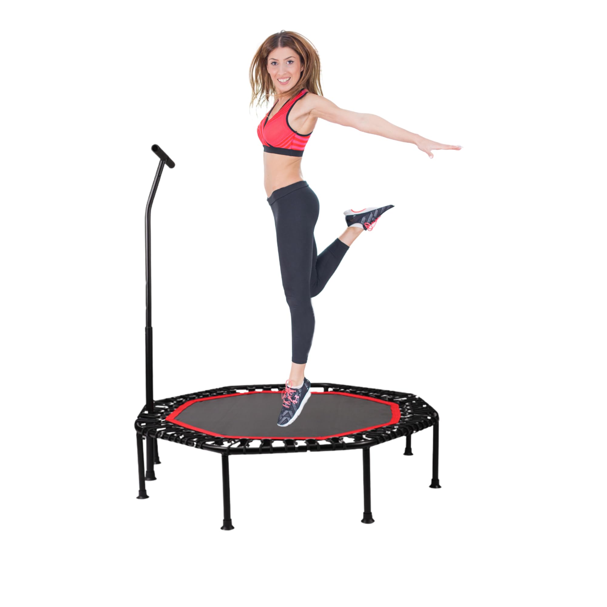 Trampolino Fitness Pieghevole Ø90cm con Braccioli