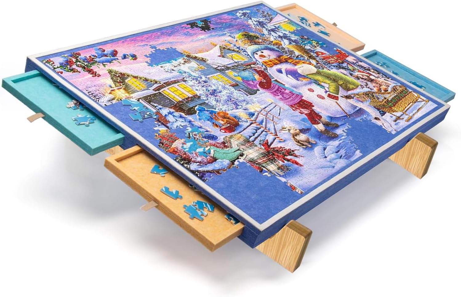 Porta Puzzle 1000 Pezzi con 4 Vassoi di Ordinamento - immagine 1