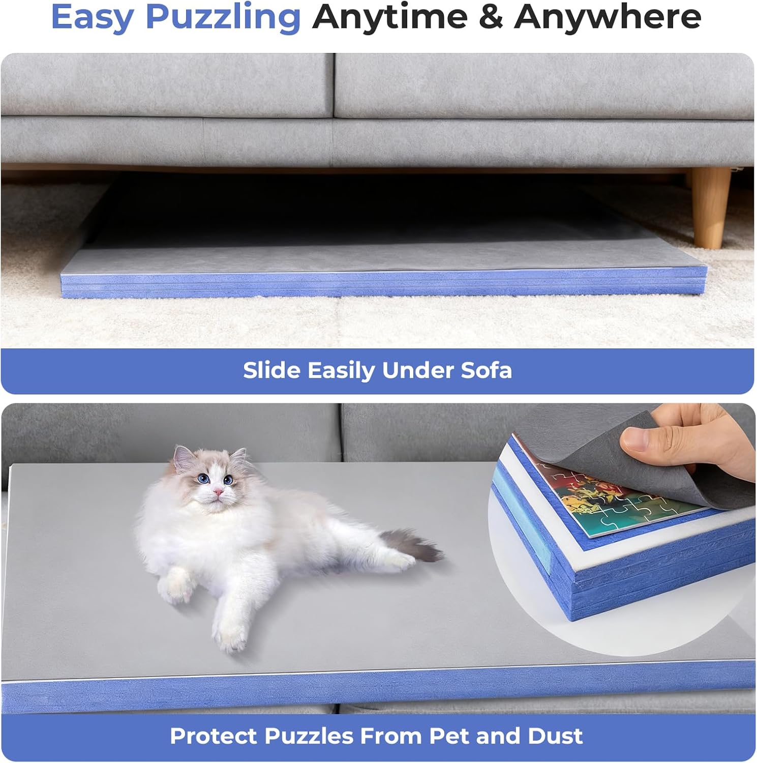 Porta Puzzle 1000 Pezzi con 4 Vassoi di Ordinamento - immagine 6