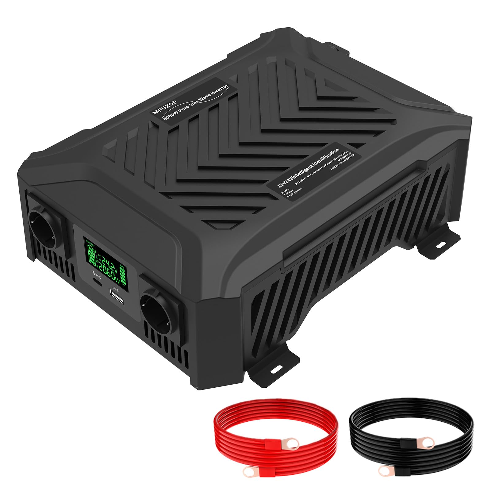 Mfuzop Power Inverter 12V/24V 220V Onda Pura 1200W