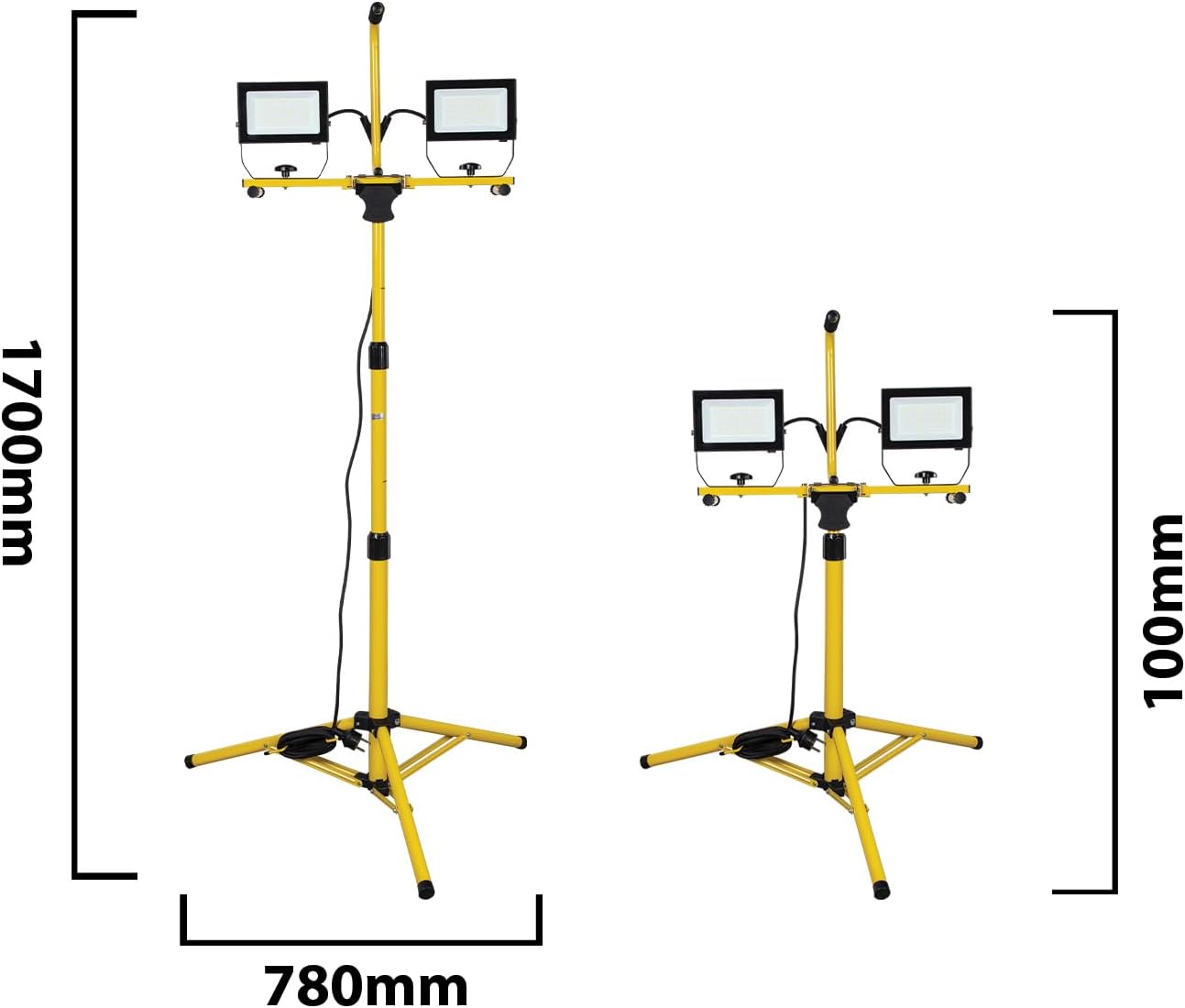 Stak Proiettore LED con Treppiede Regolabile 2x50W - immagine 3