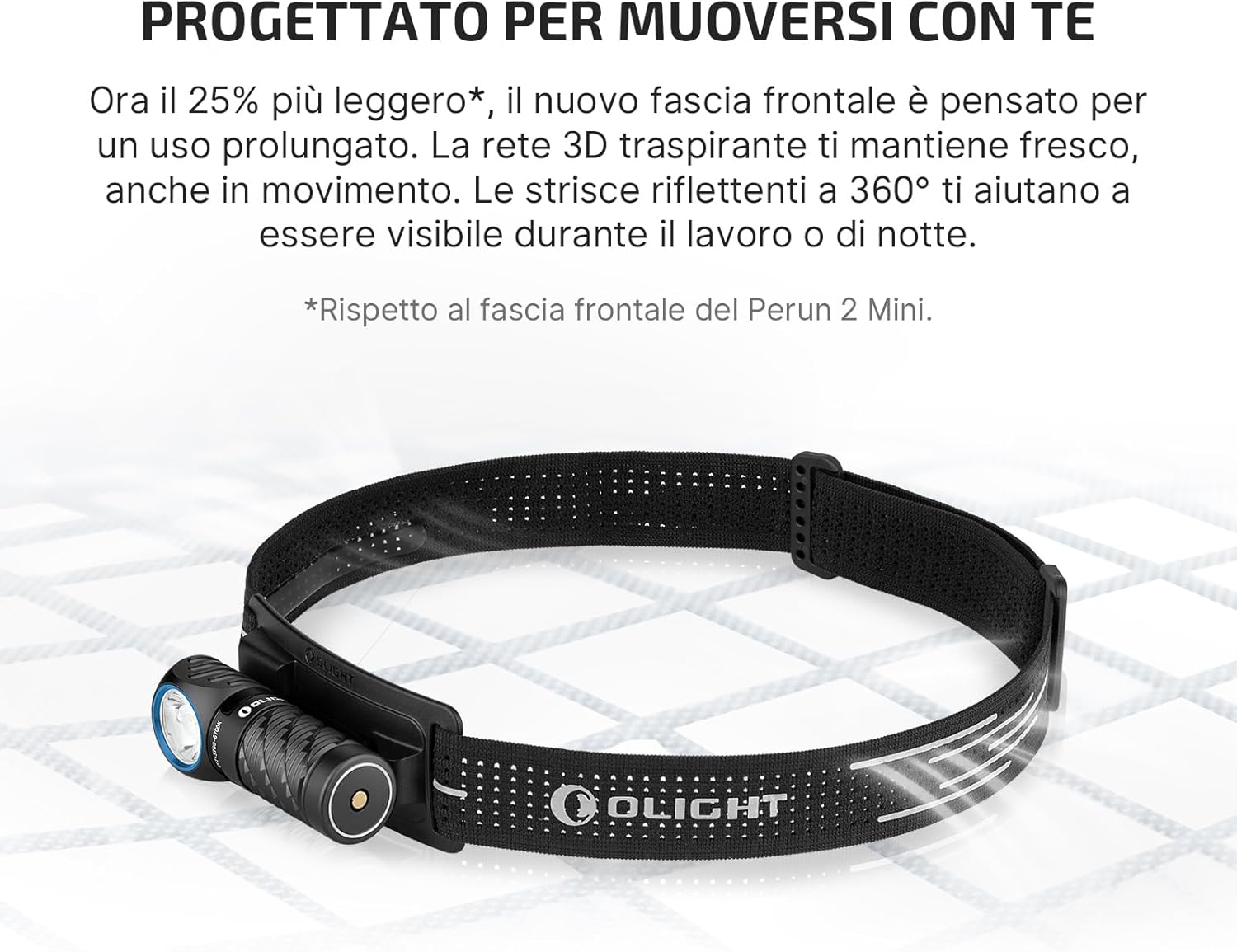 OLIGHT Perun 3 Mini Torcia Frontale Ricaricabile 1250 Lumen, Nero - immagine 4