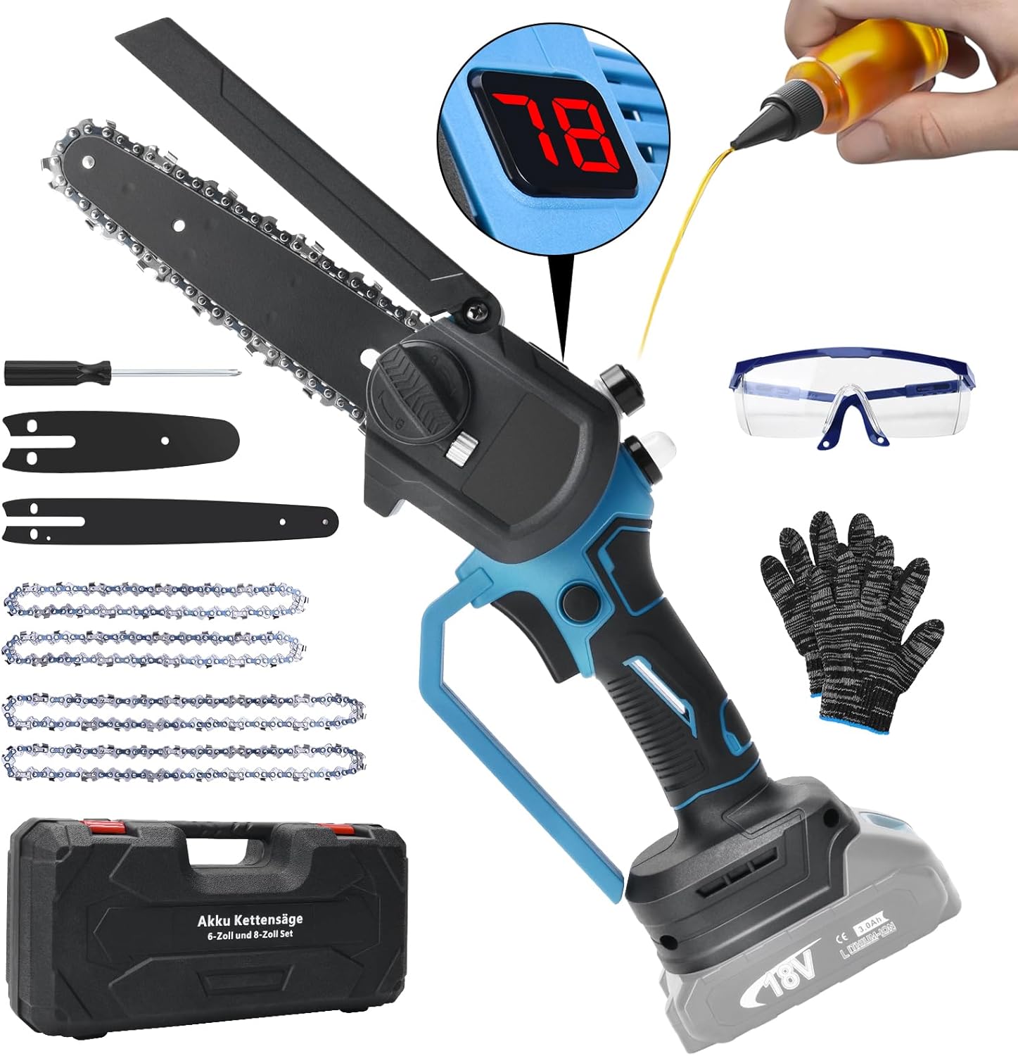 Mini Motosega 8 e 6 pollici, Compatibile Batteria Makita 18V - immagine 1