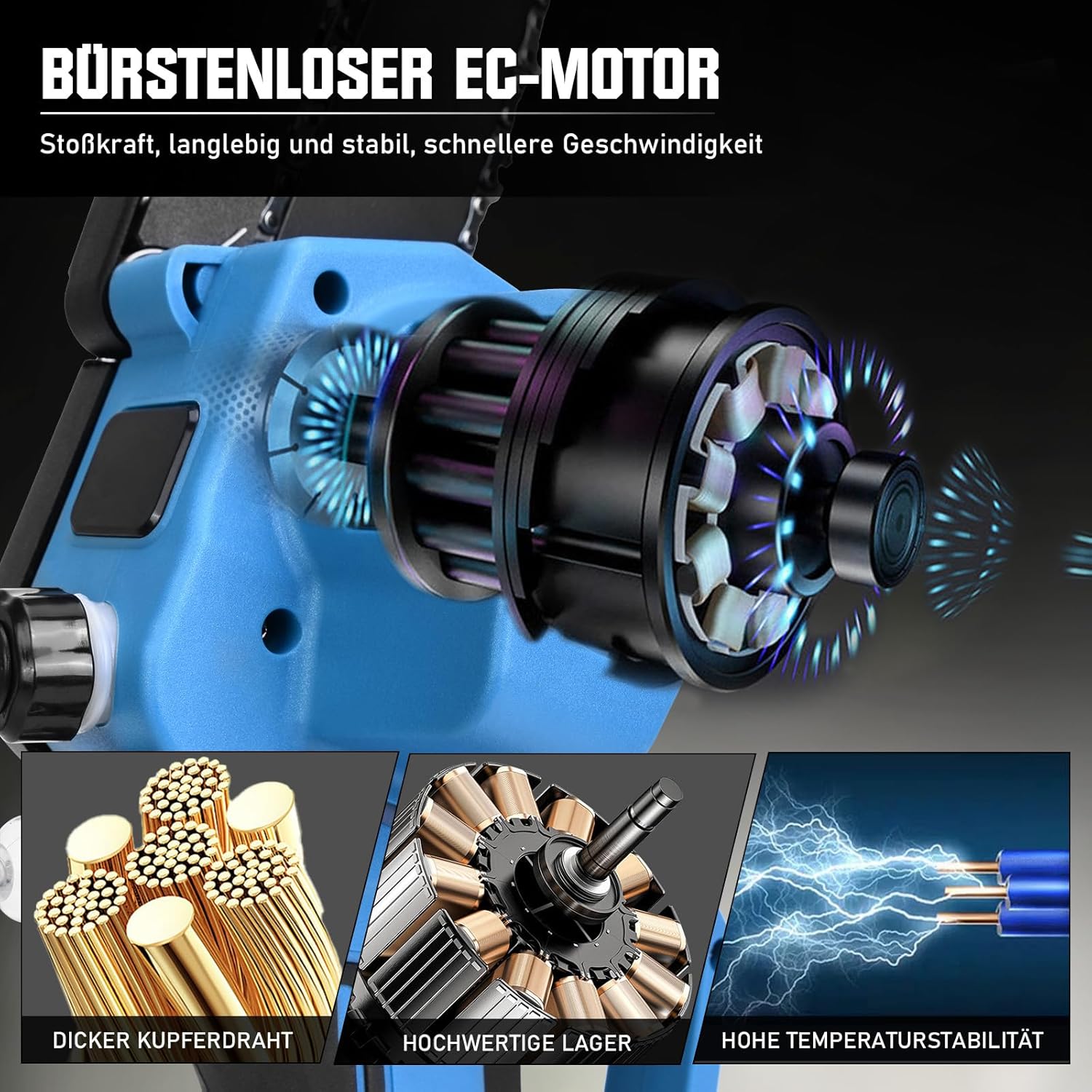 Mini Motosega 8 e 6 pollici, Compatibile Batteria Makita 18V - immagine 2