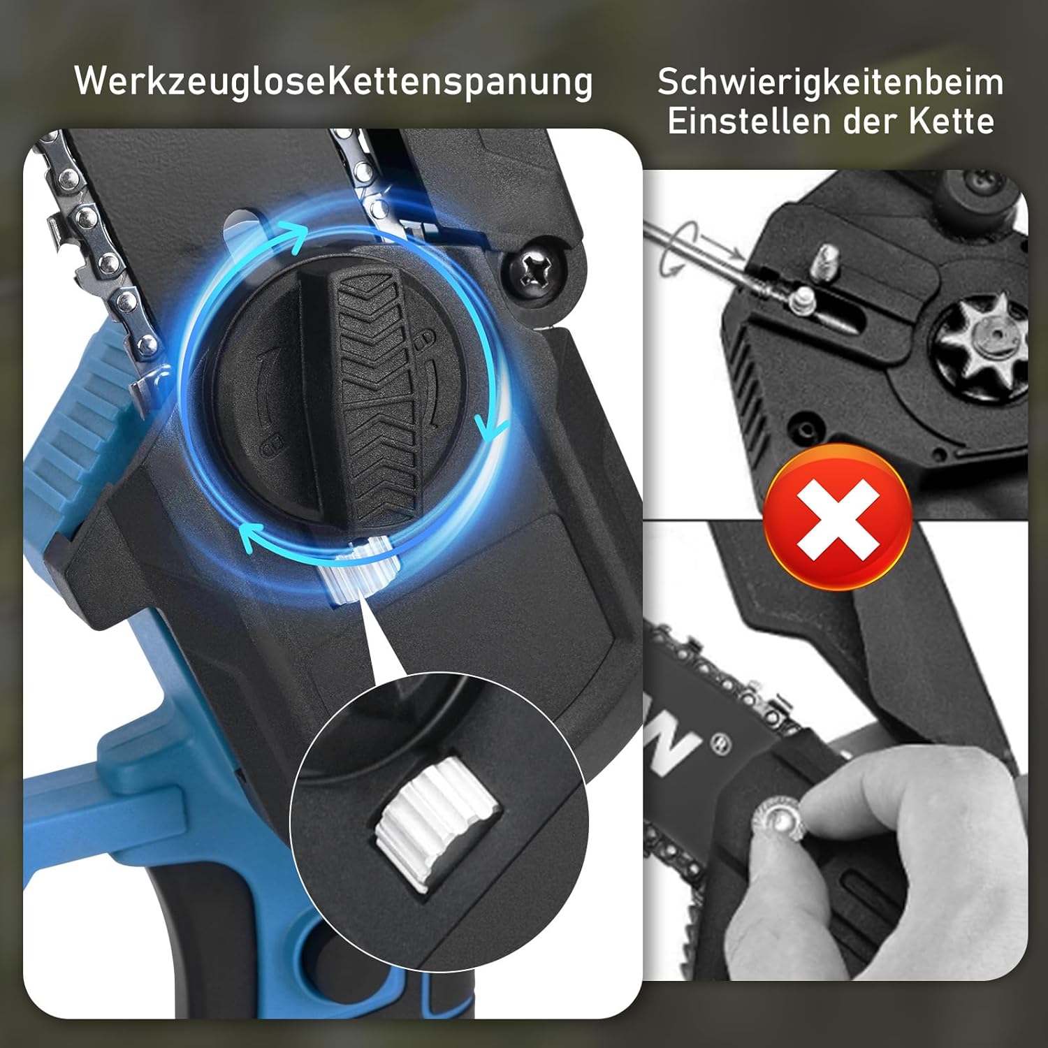 Mini Motosega 8 e 6 pollici, Compatibile Batteria Makita 18V - immagine 4