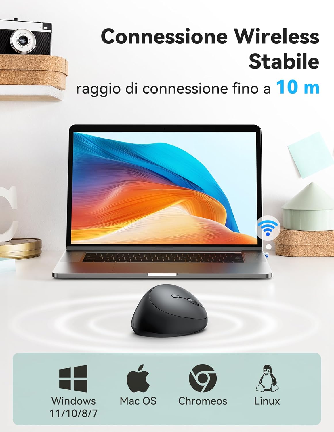 Tecknet Mouse Verticale Wireless Ergonomico 4800 DPI - immagine 3