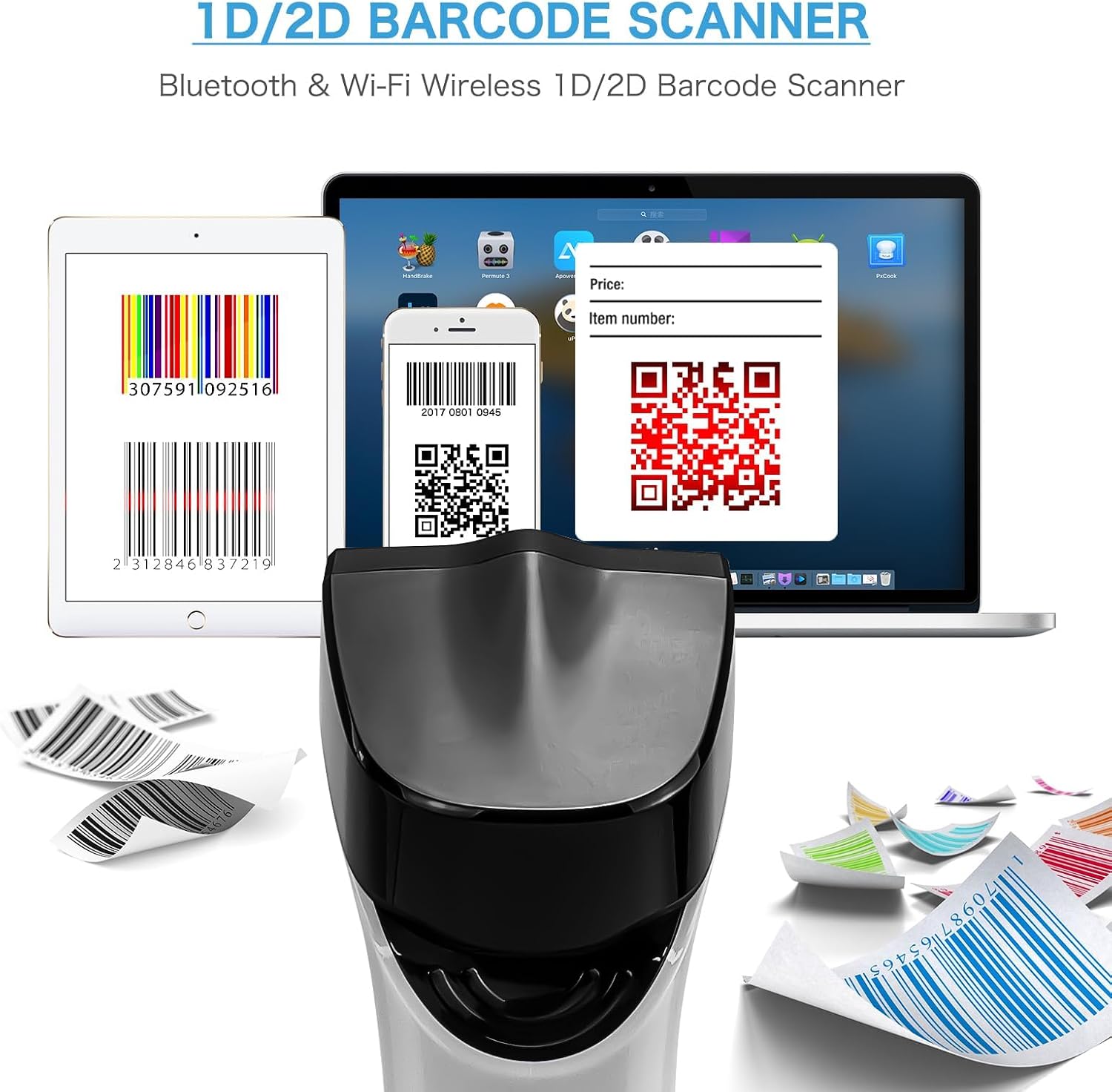 Netumscan Scanner Codici a Barre 1D/2D Wireless Bluetooth | Velz