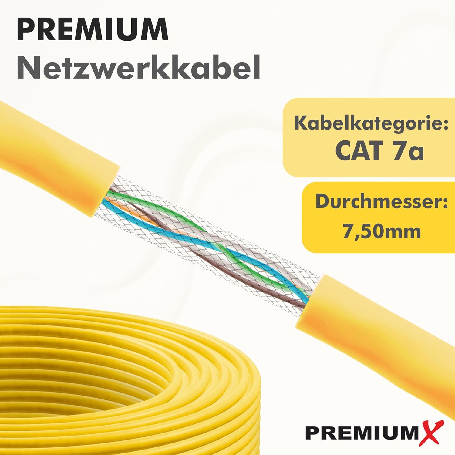 Premium X CAT 7A Cavo di Rete 100m Rame Puro - immagine 3