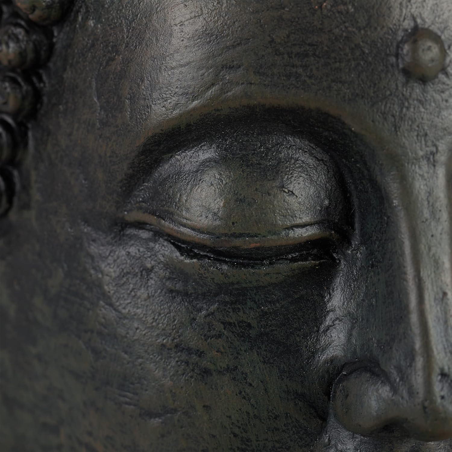 Relaxdays Statua Buddha Seduto XL 70cm, Grigio Scuro - immagine 7