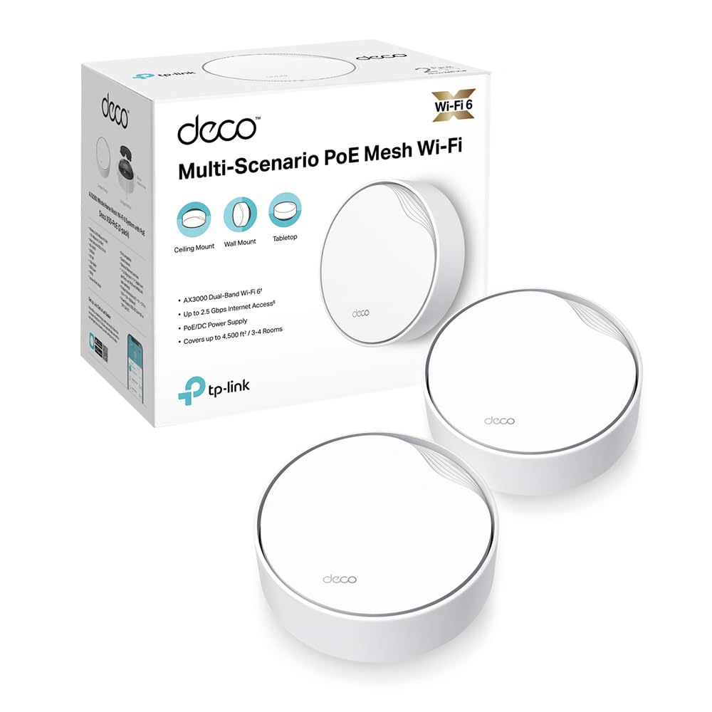 Tp-link Deco X50-PoE Router Mesh WiFi 6 AX3000Mbps (2 Pezzi)
