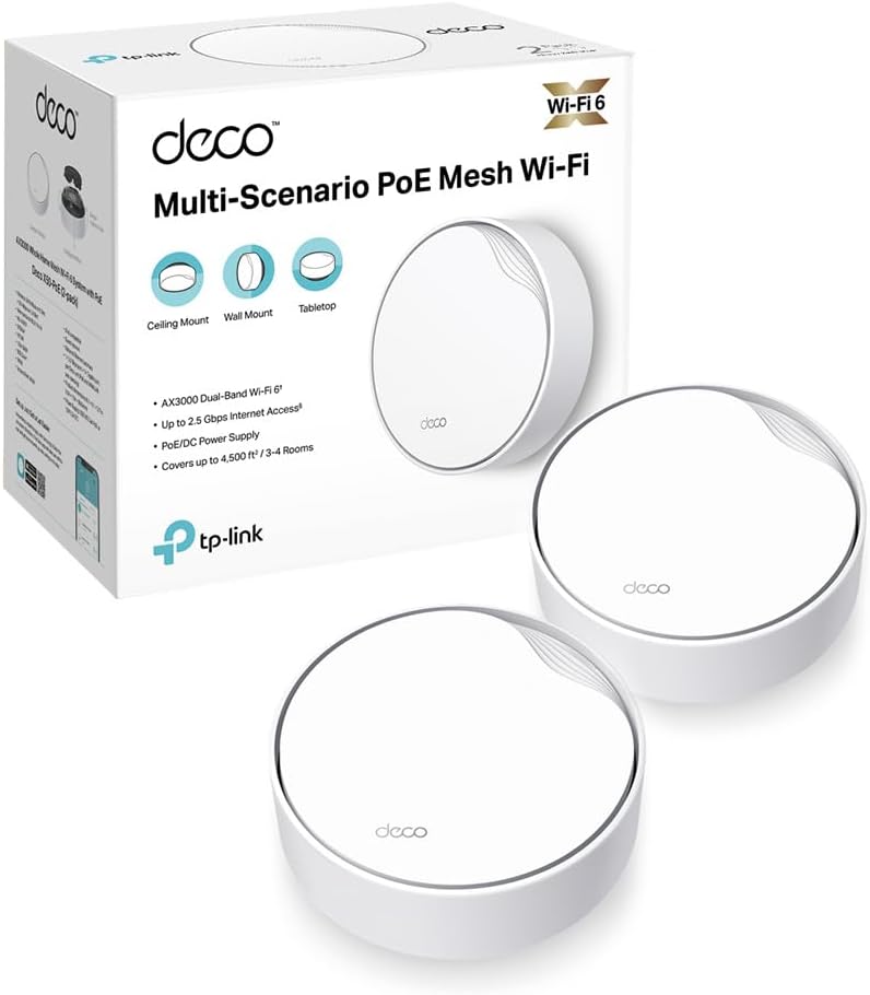 Tp-link Deco X50-PoE Router Mesh WiFi 6 AX3000Mbps (2 Pezzi) - immagine 1