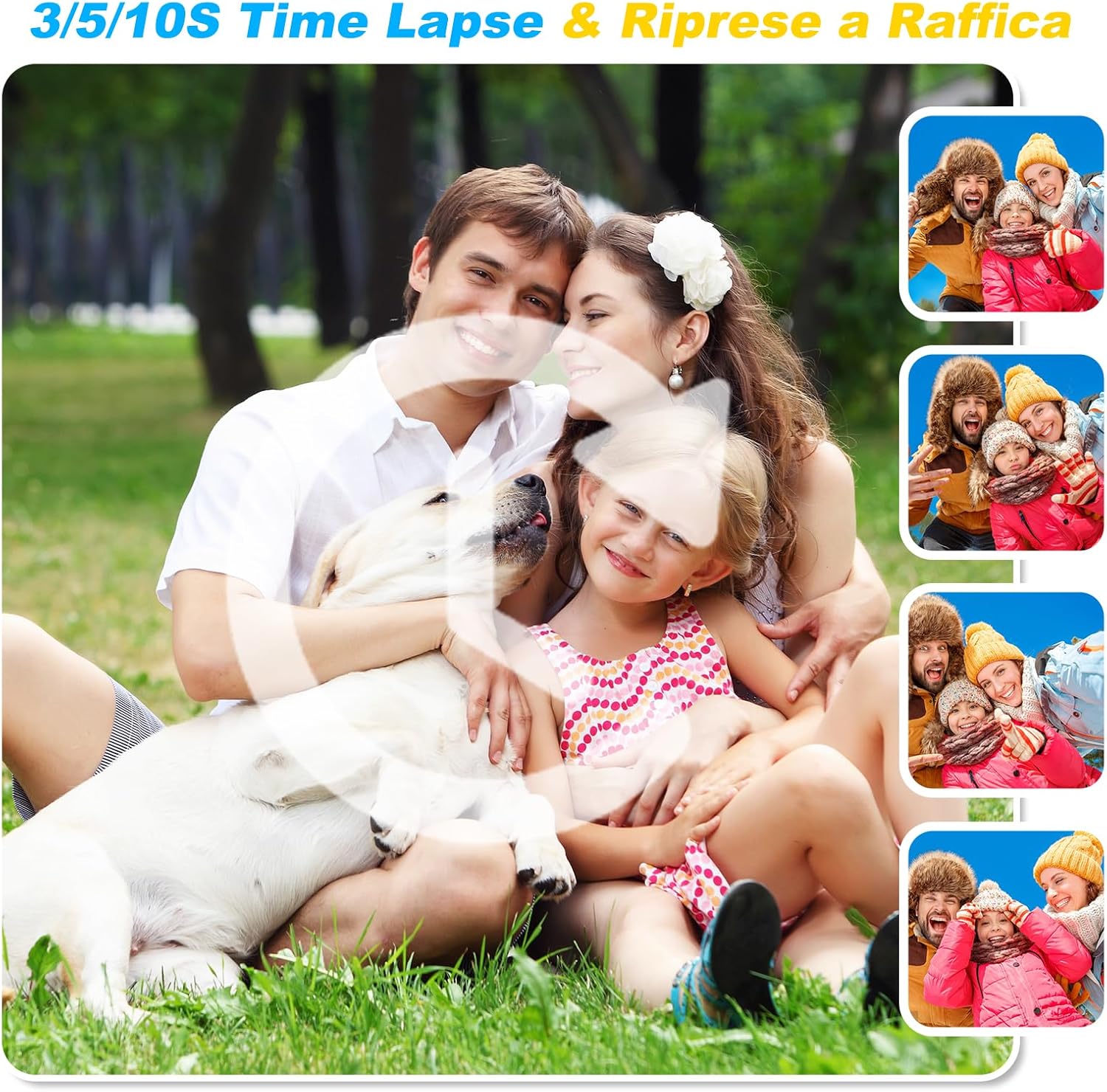 Macchina Fotografica Bambini 3,5" Display Blu - immagine 9