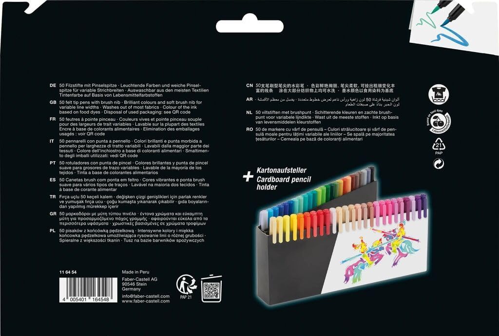 Faber-castell 116454 - Astuccio 50 Pennarelli Black Edition - immagine 2