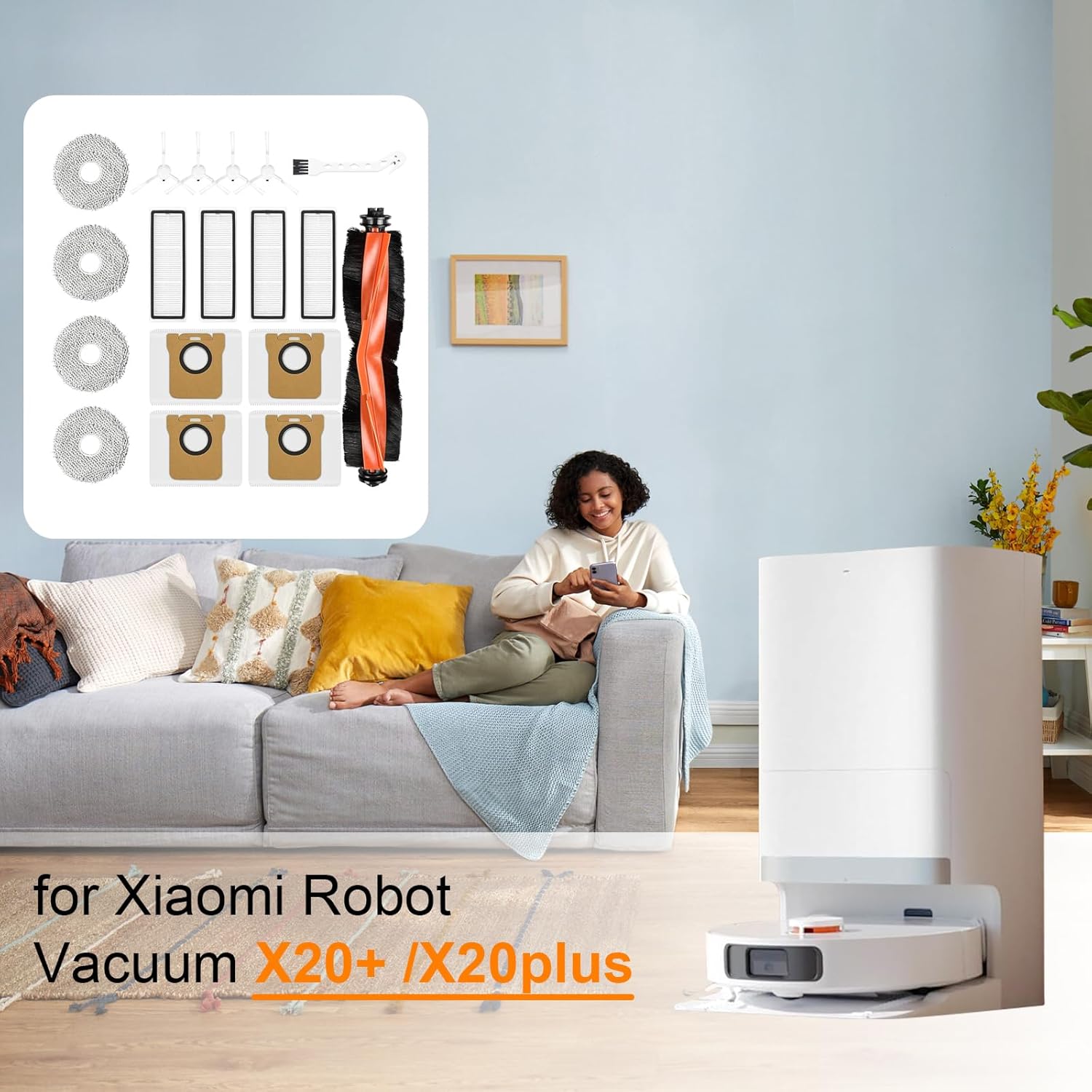 Kit Accessori Ricambi Compatibili Xiaomi Robot Vacuum X20+ - immagine 2