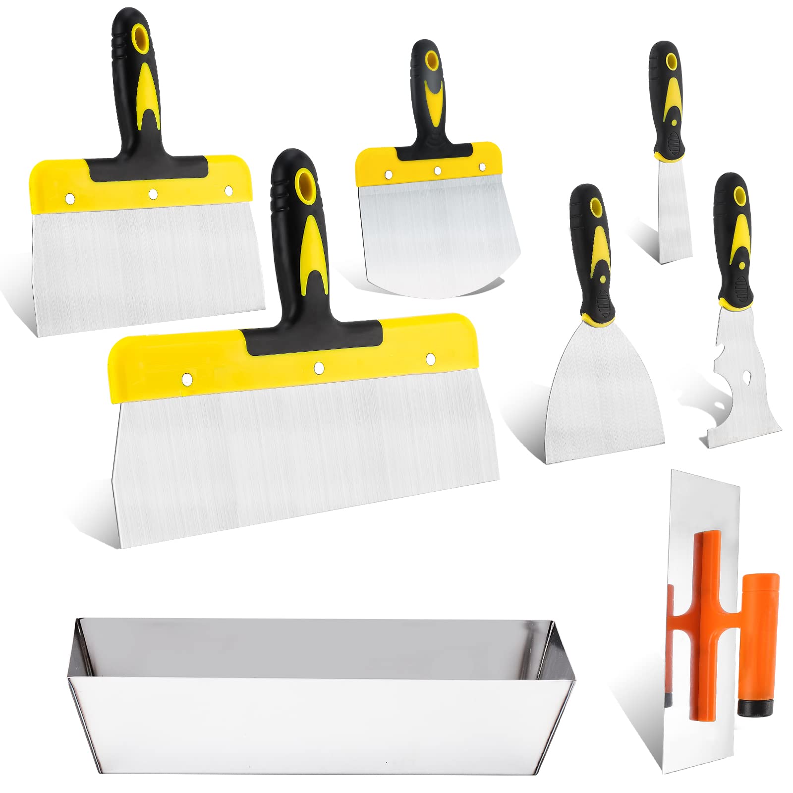 Xinfedi Set Spatole Stucco Acciaio Inossidabile (8 pz)