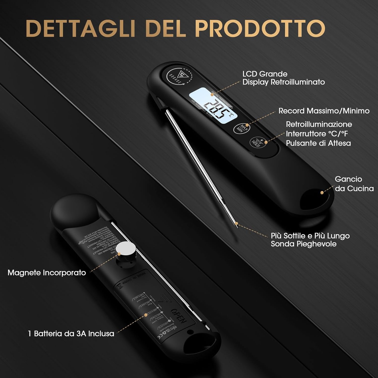 Doqaus Termometro Digitale da Cucina con Sonda Lunga - immagine 7