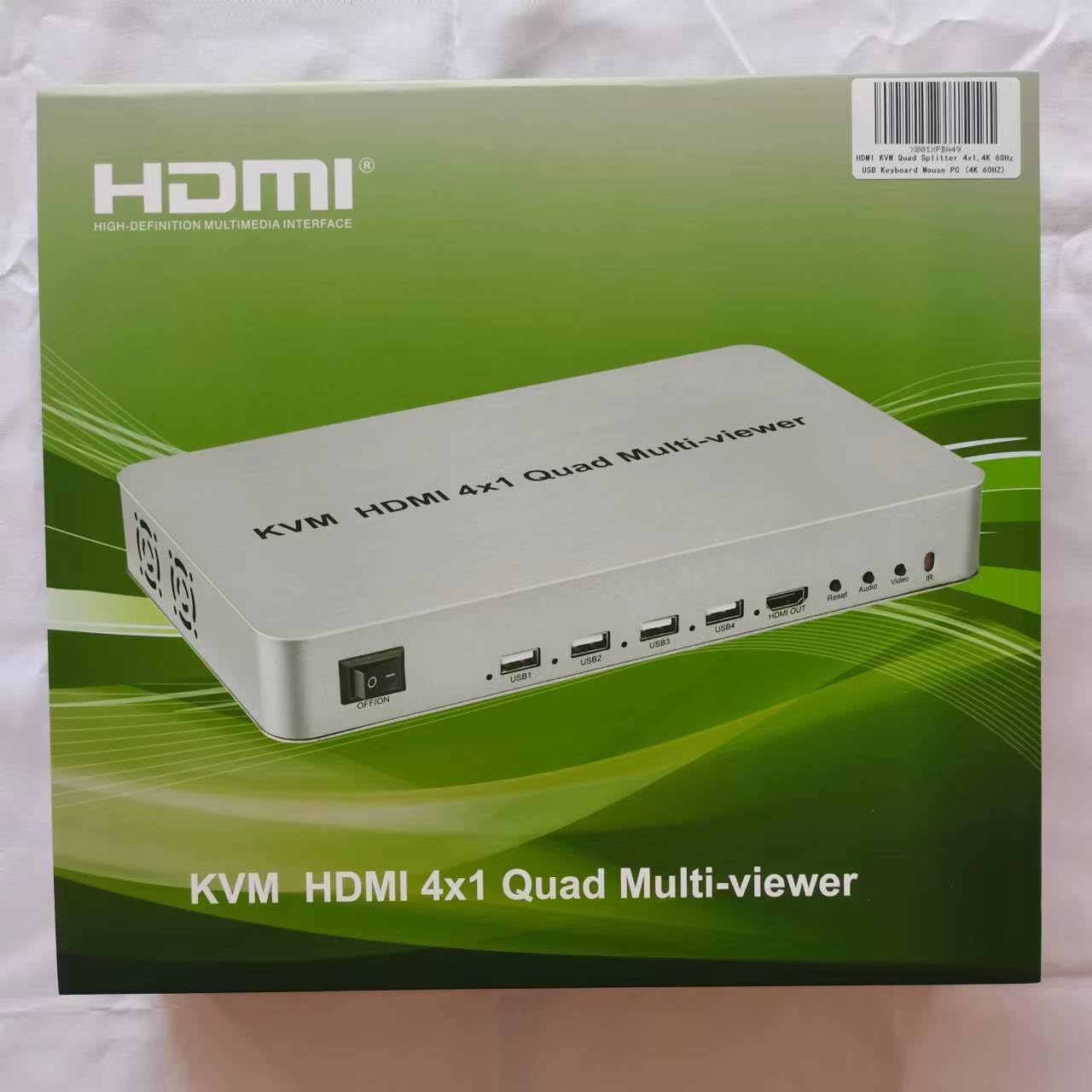 HDMI KVM Quad Splitter 4x1 4K 60Hz Multi-viewer - immagine 2