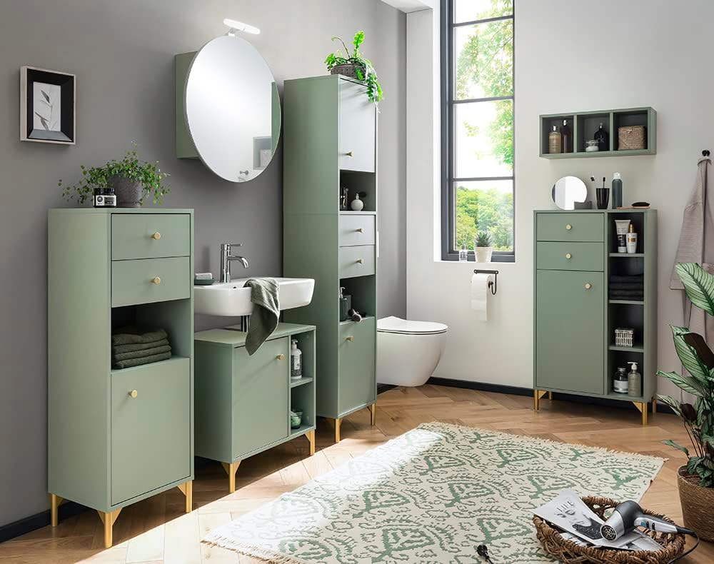 Schildmeyer Ando Mobile Credenza Verde Pistacchio e Oro - immagine 2