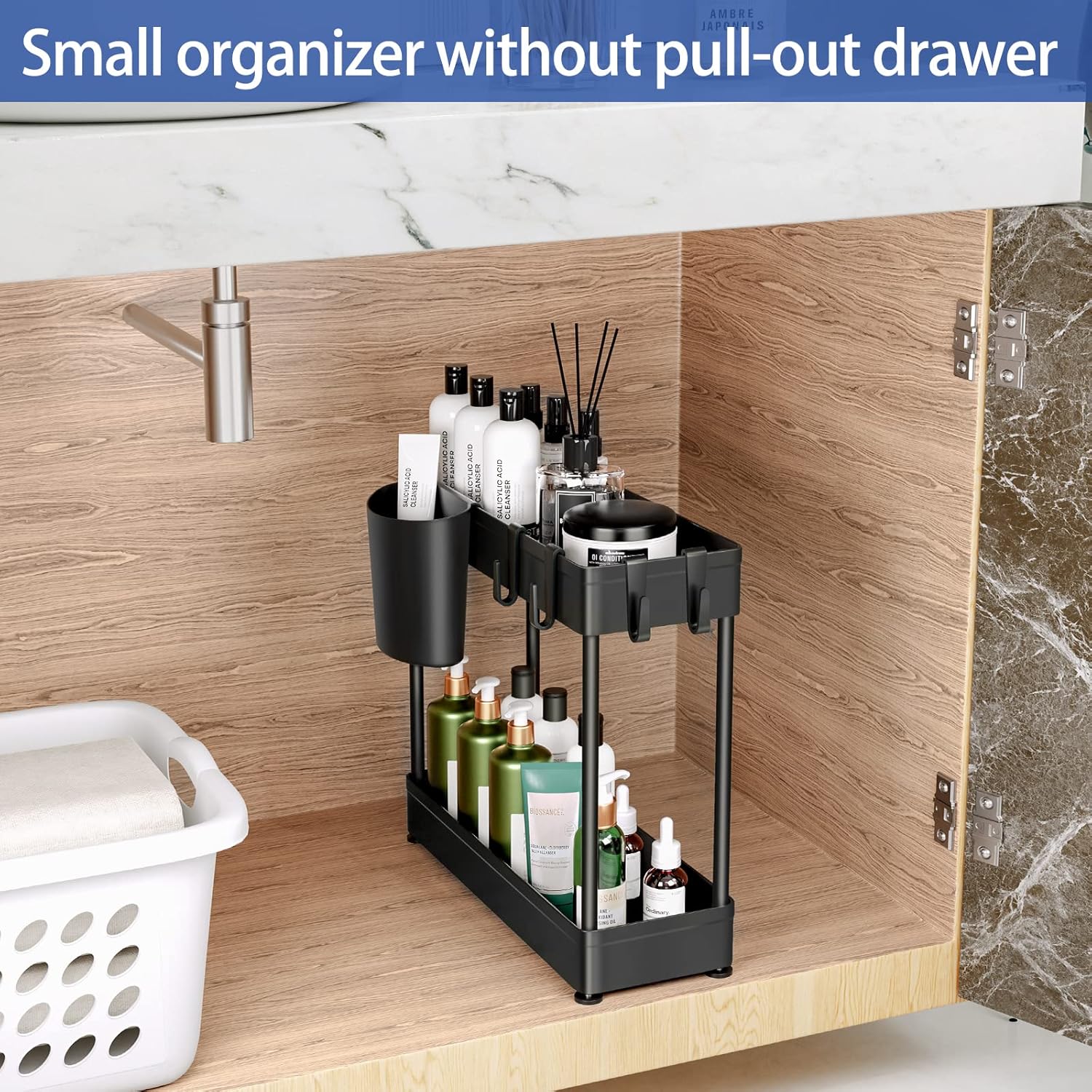 Puricon Organizer Sottolavello Cucina 3 Pezzi, Nero - immagine 5