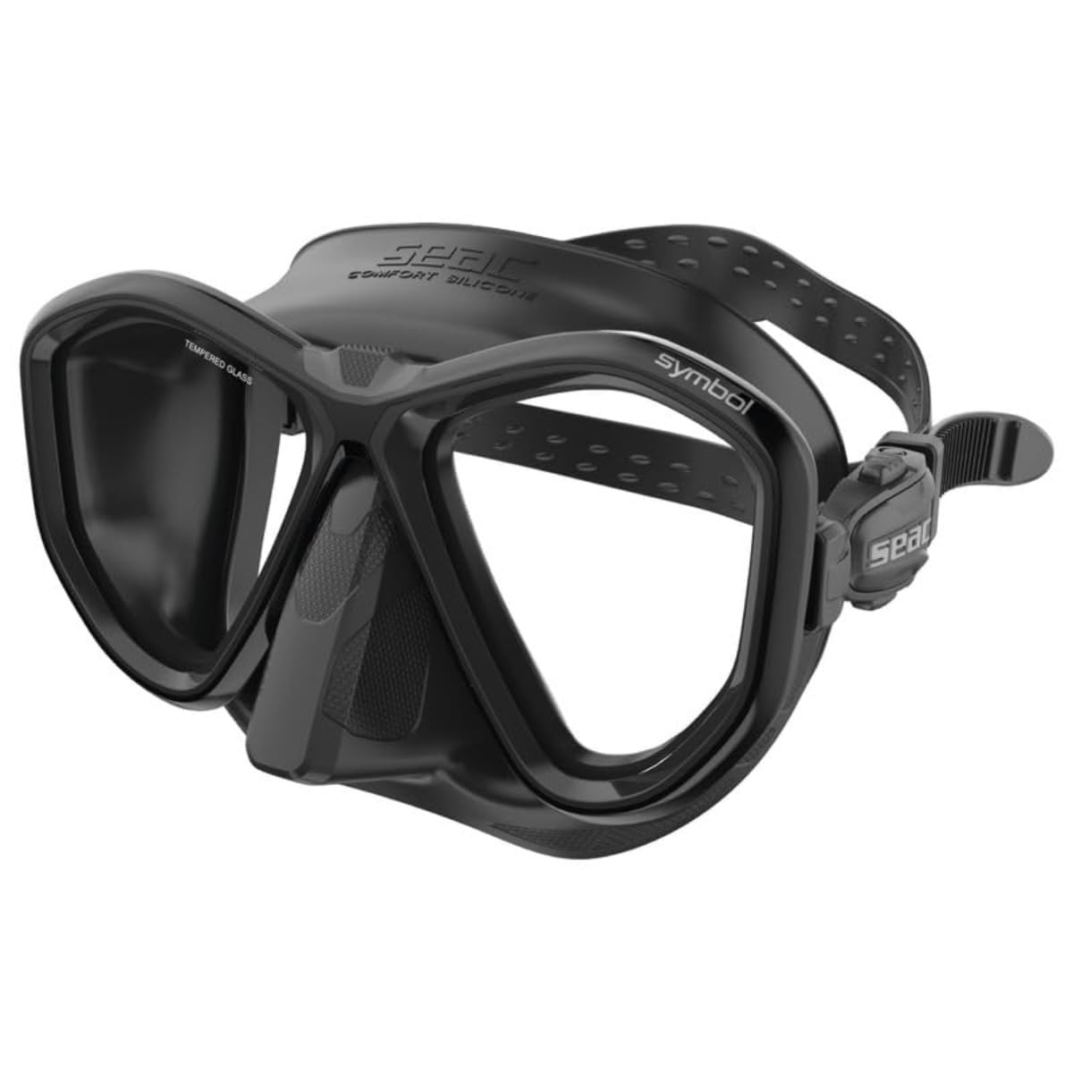 Seac Symbol, maschera da subacquea Made in Italy a lenti simmetriche con fibbia 3D direttamente sul facciale