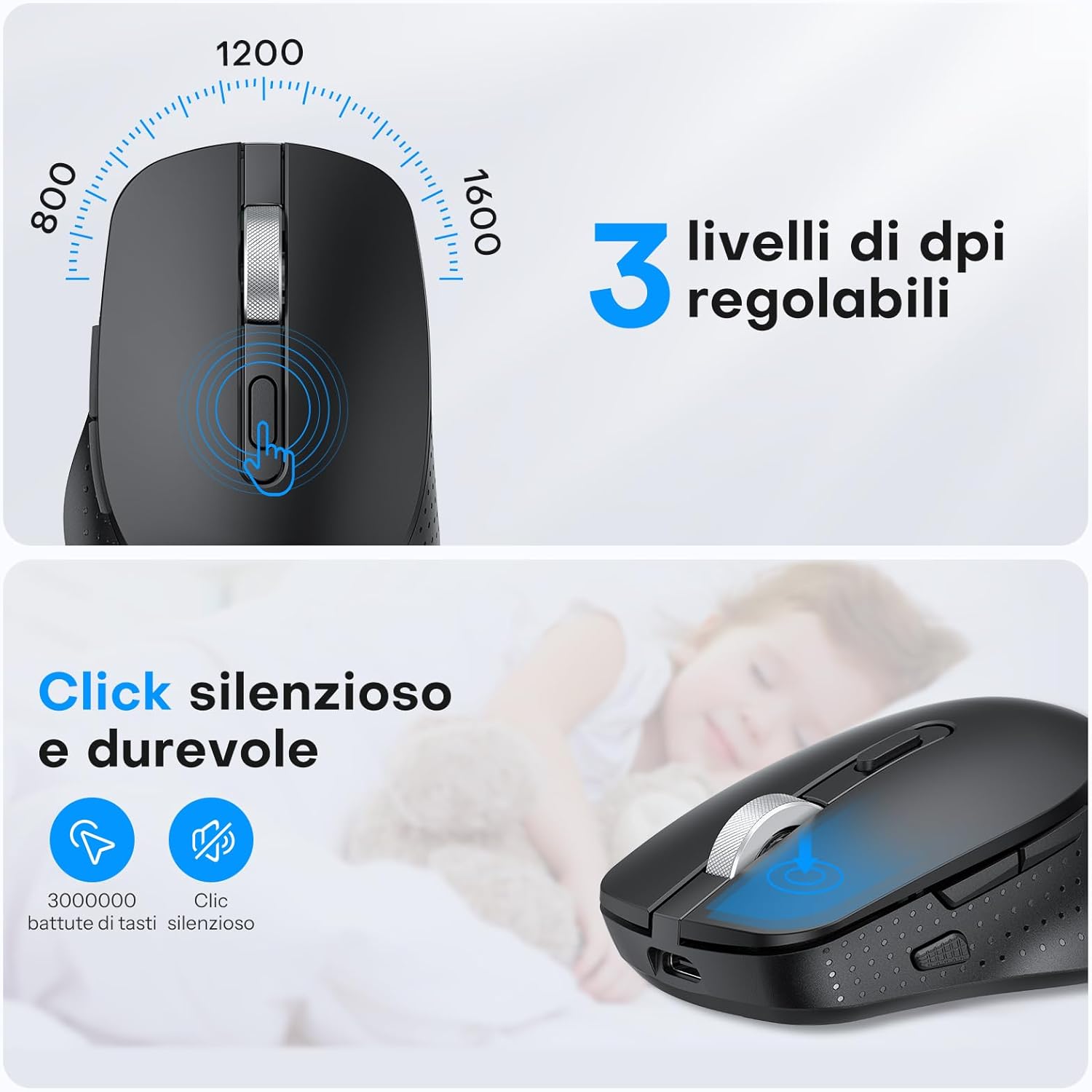 Omoton Kit Tastiera e Mouse Wireless Bluetooth per Mac - immagine 4