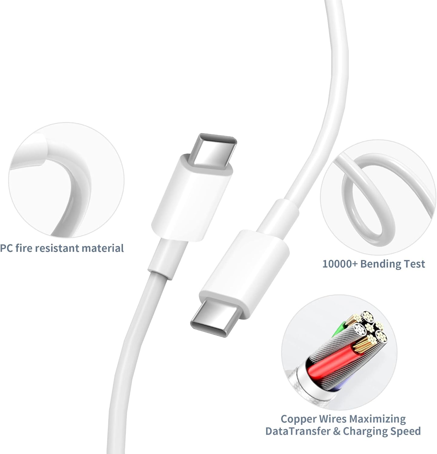 Gakaogue Caricatore USB-C Rapido 25W con Cavo 2M - immagine 2