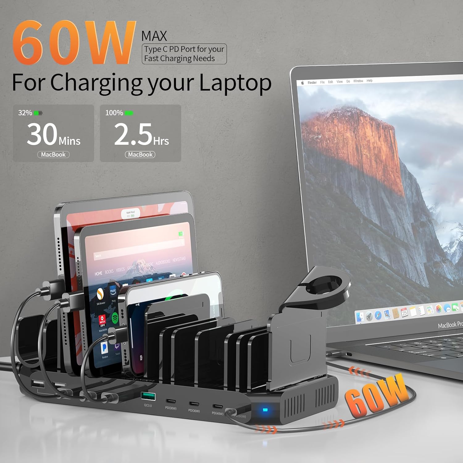 Alxum Stazione di Ricarica USB-C 140W a 10 Porte - immagine 3