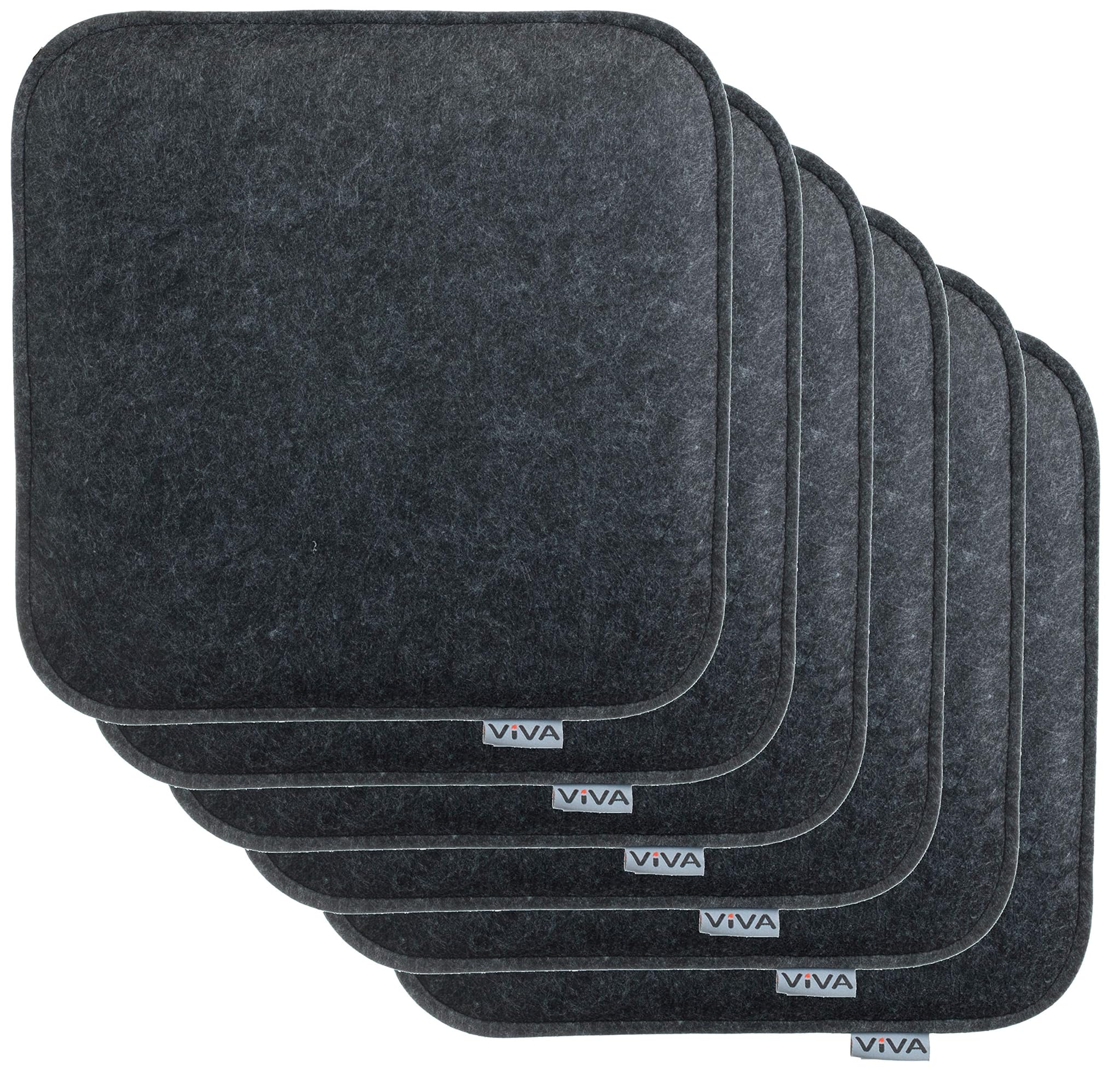 Brandsseller Set 6 Cuscini in Feltro 35x35x2 cm, Antracite