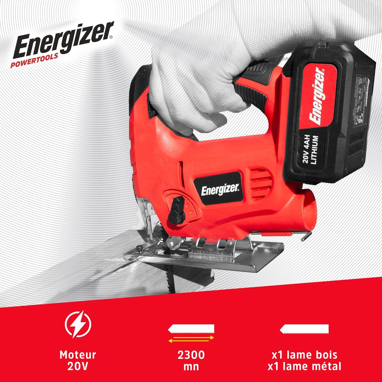 Energizer Sega Alternata Cordless 20V con 2 Batterie 2AH - immagine 3