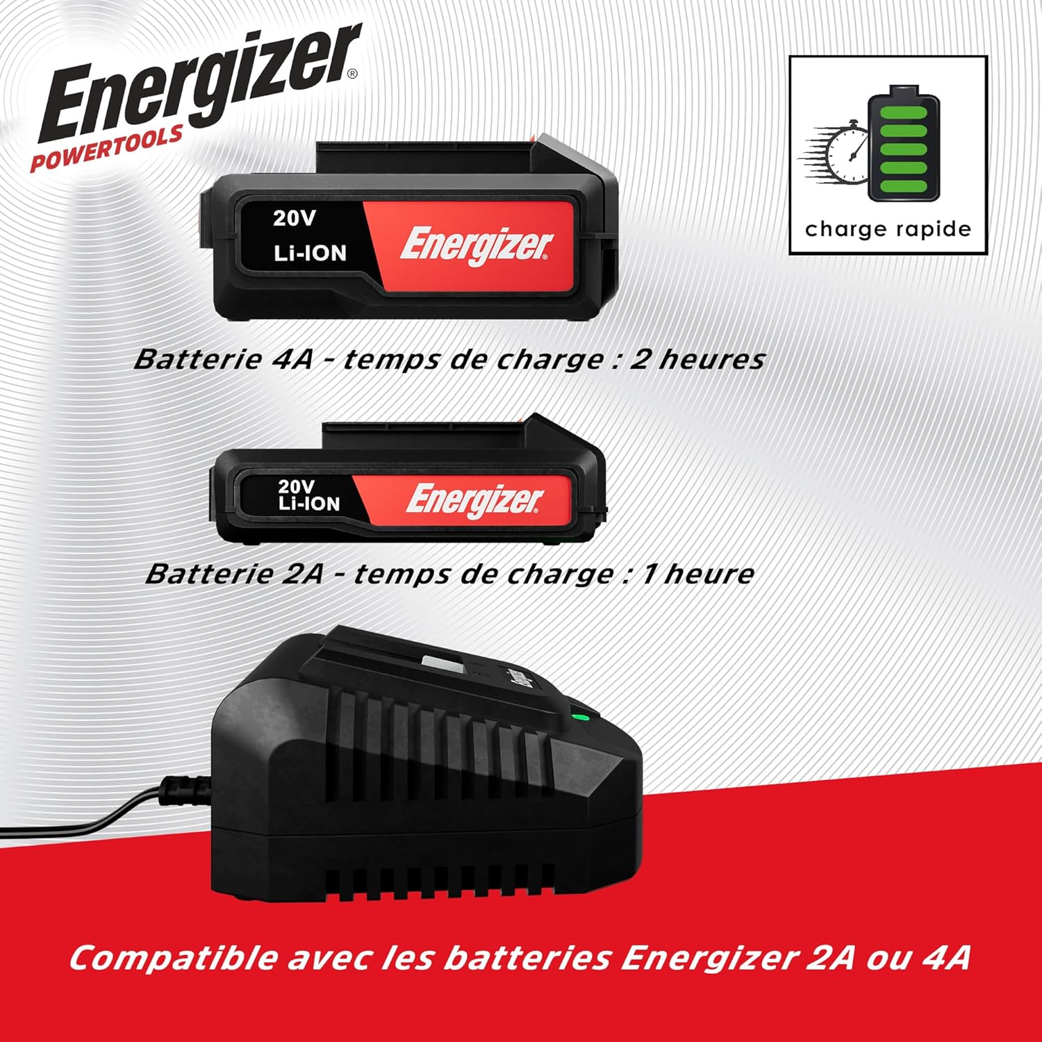 Energizer Sega Alternata Cordless 20V con 2 Batterie 2AH - immagine 8