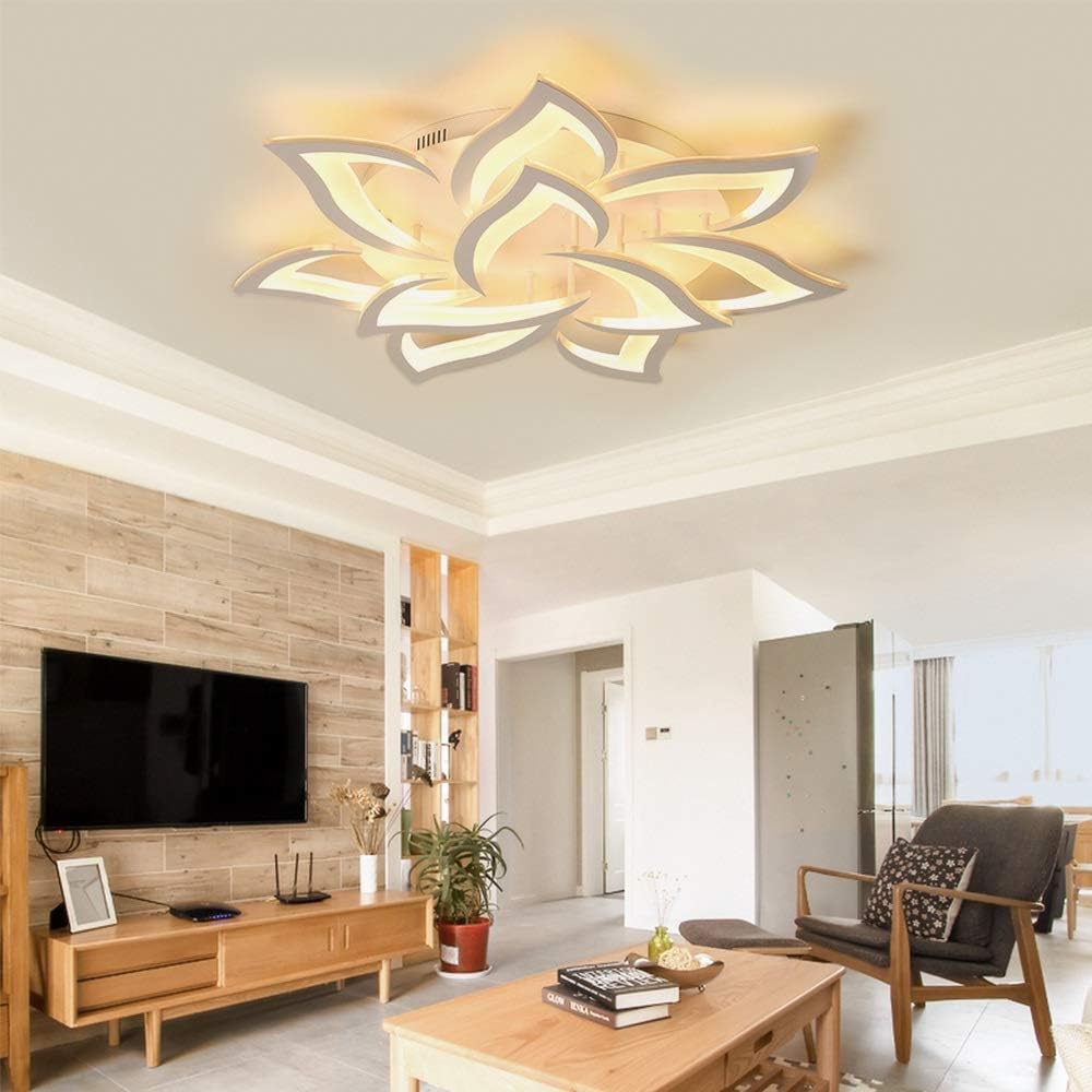 Kaucqi Plafoniera LED Soffitto 85CM 60W, Petalo - immagine 7