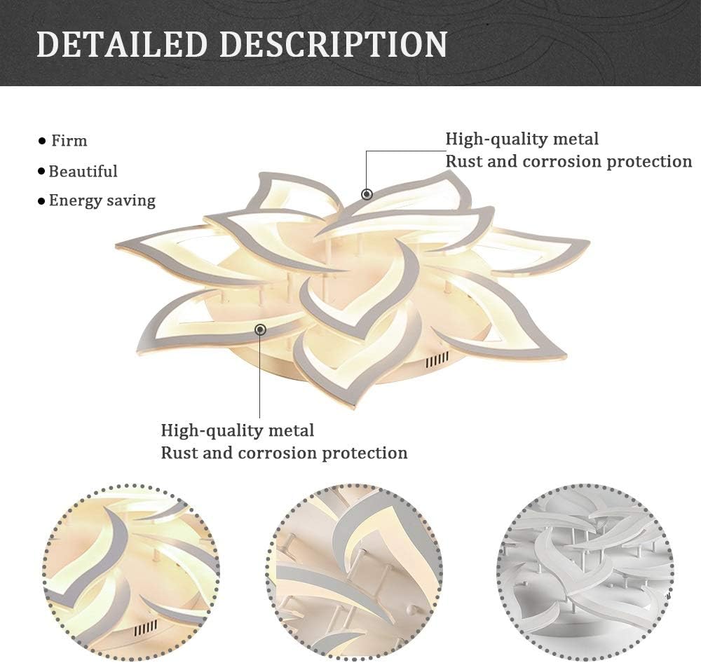 Kaucqi Plafoniera LED Soffitto 85CM 60W, Petalo - immagine 9