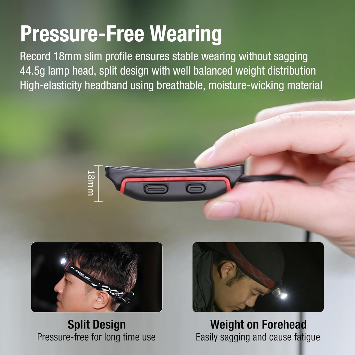 klarus HM5 - Lampada Frontale 800 Lumen con Luce Rossa - immagine 2