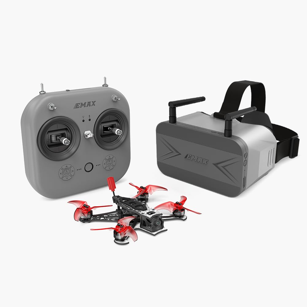 Tinyhawk 3 Plus Freestyle Drone RTF Kit Ready To Fly FPV Analogico Drone Mini Quadricottero Resistente Telaio in Fibra di Carbonio con Occhiali e Trasmettitore per Bambini Adulti Principianti