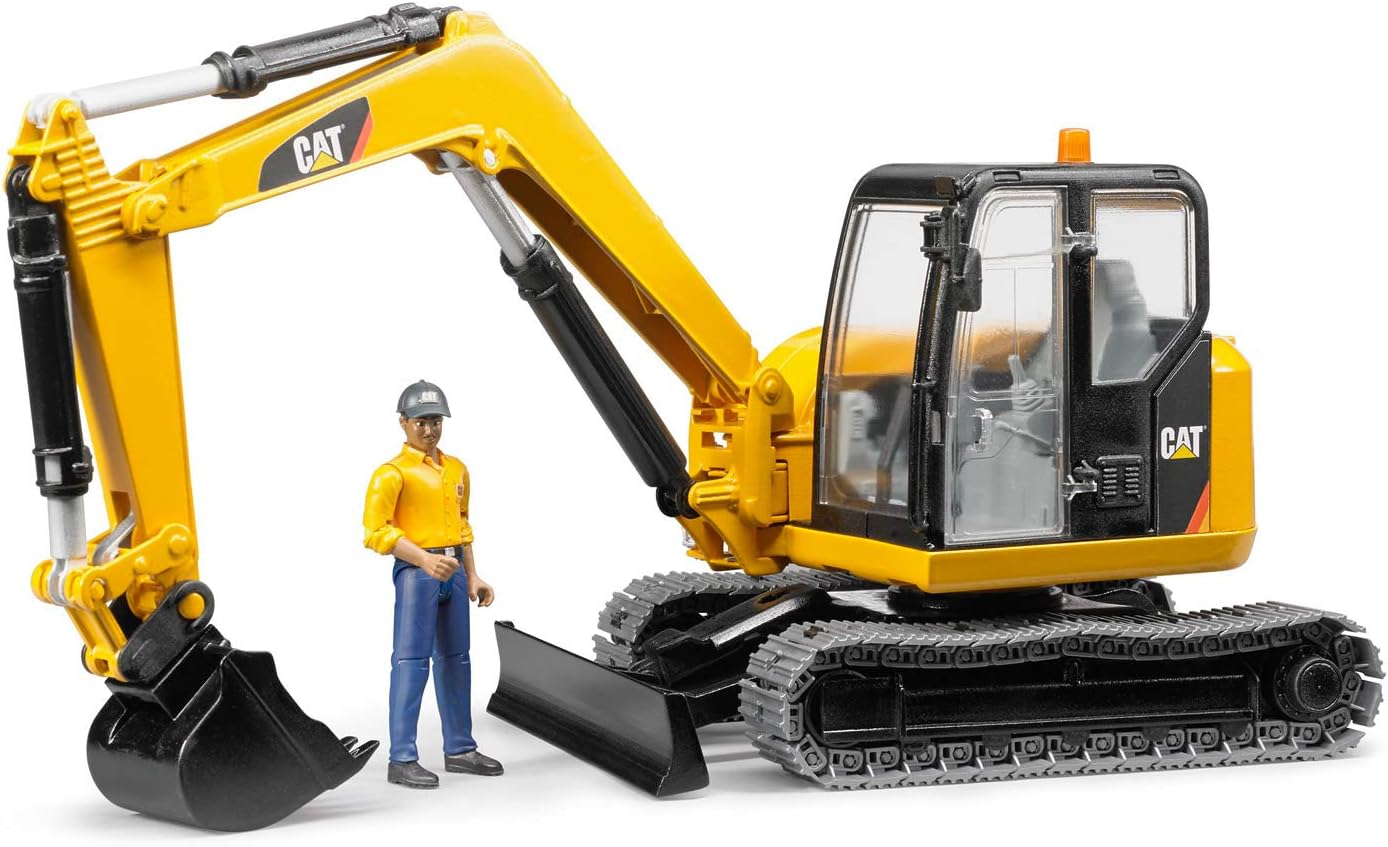bruder 02466 - Mini Escavatore Cat con Operaio | Bruder Spielwaren GmbH ...