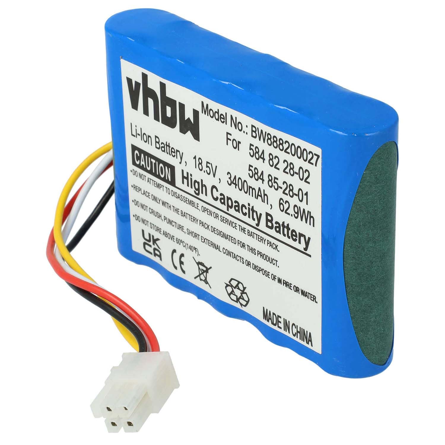 Vhbw Batteria Sostitutiva Husqvarna 3400mAh 18,5V Li-Ion