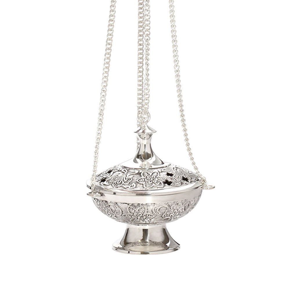 Nklaus Bruciatore di Incenso Fatto a Mano Argentato