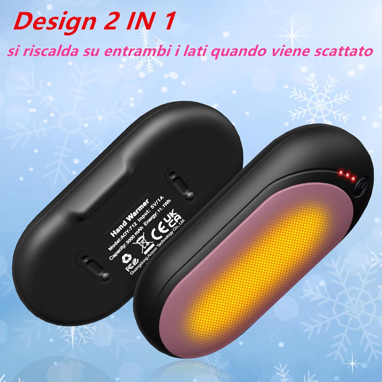 Scaldamani Ricaricabile USB 2 in 1 - immagine 2