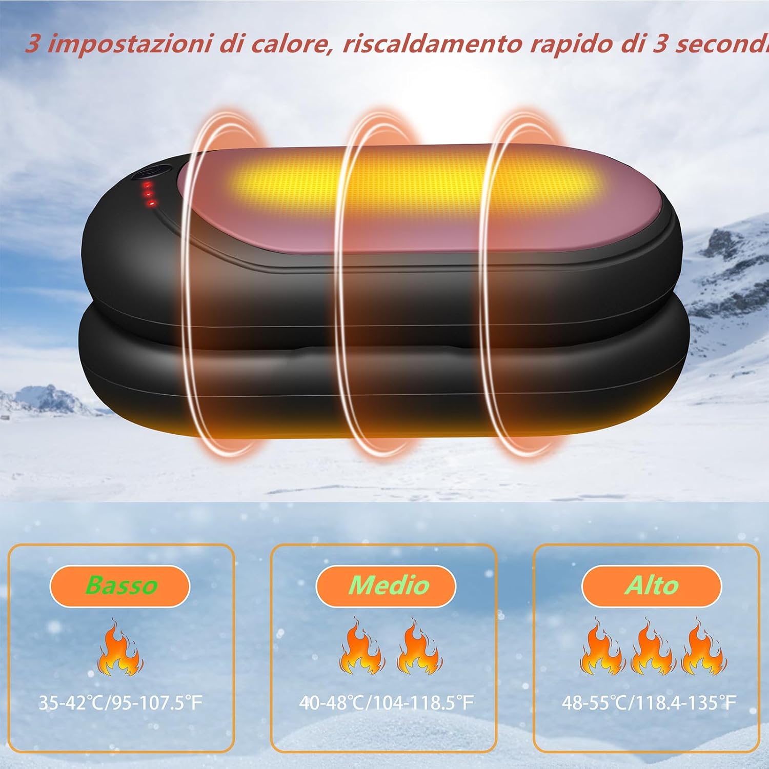 Scaldamani Ricaricabile USB 2 in 1 - immagine 3