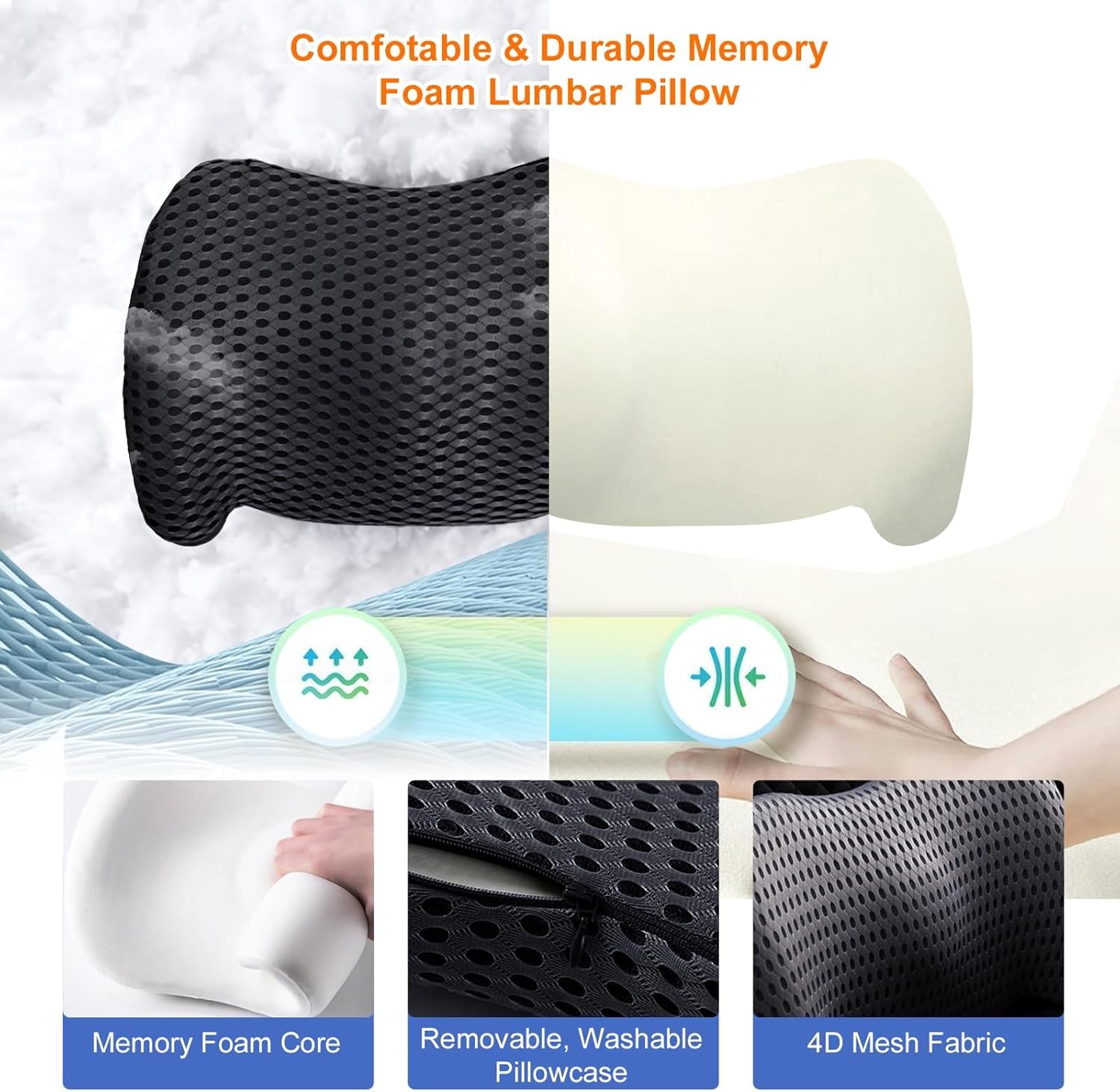 Cuscino Lombare Supporto per Auto e Ufficio - immagine 3