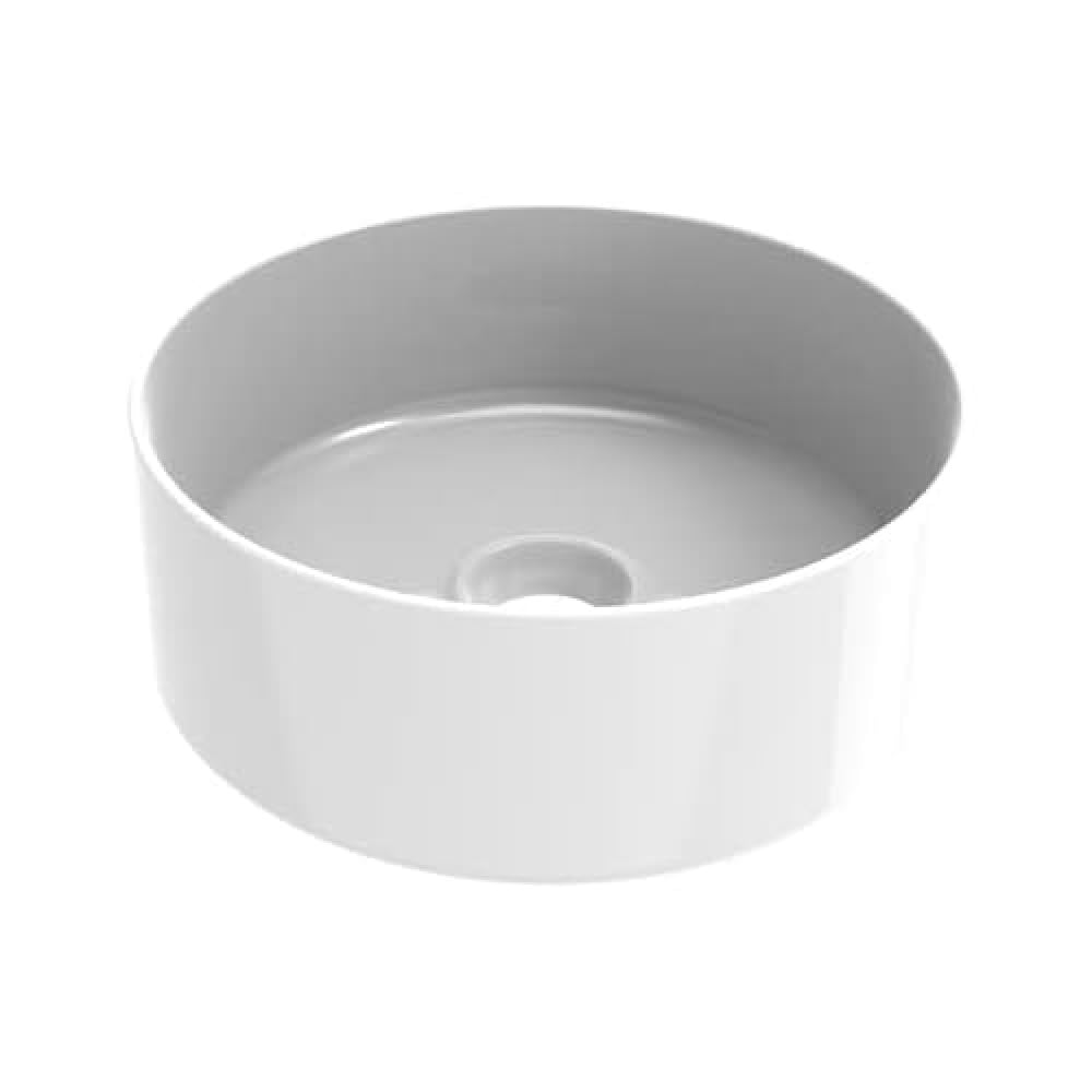 Lavabo D'appoggio Rotondo in Ceramica Ø410mm, Bianco Lucido