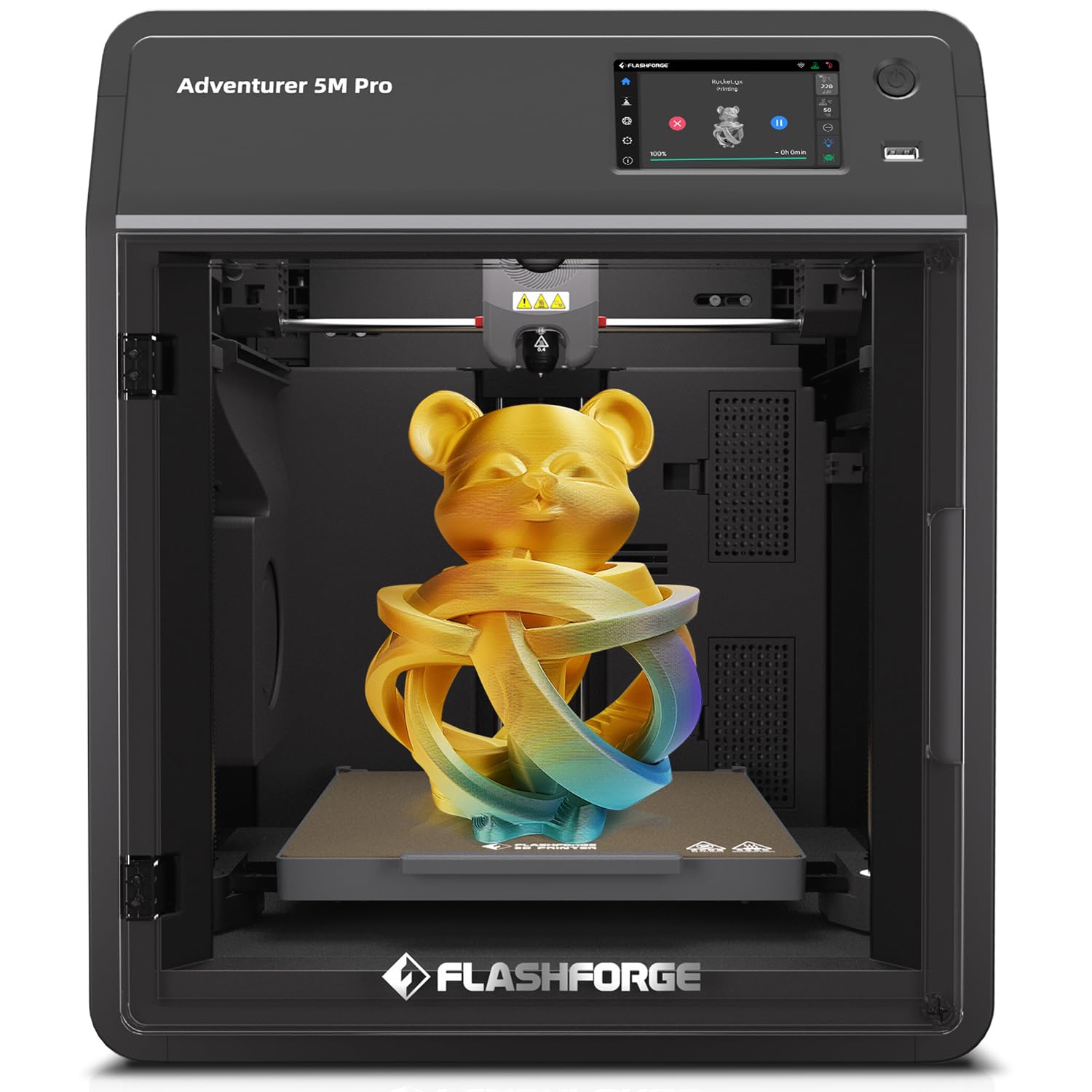 FLASHFORGE Adventurer 5M Pro Stampante 3D, Uno-Clic Auto-Stampa Max 600mm/s, Ugello da 0,4/0,6 mm Bundle, Struttura CoreXY & Stampa Silenziosa, Controllo Remoto APP & Monitoraggio della telecamera