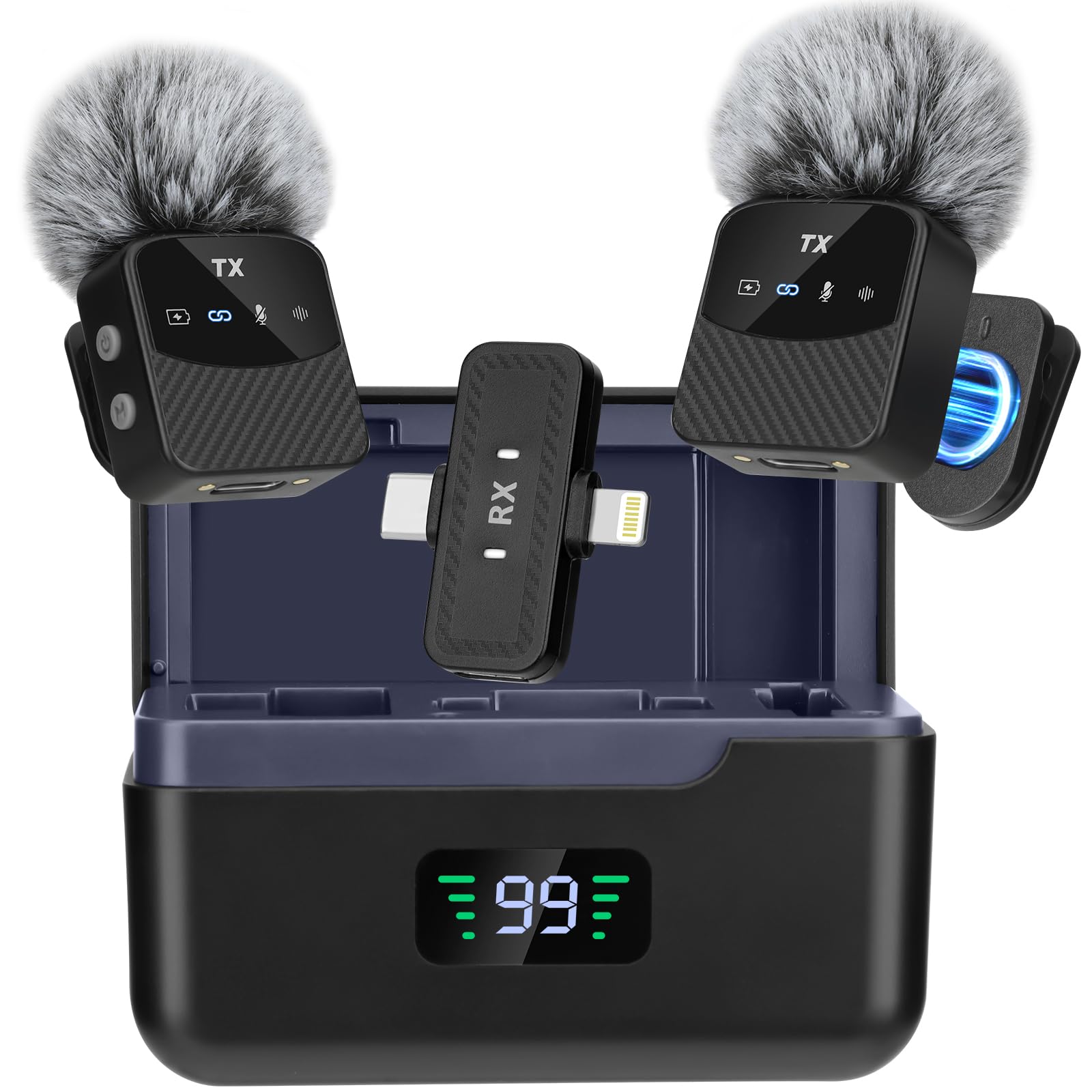 Mini Microfono Lavalier Wireless per iPhone/iPad/Android