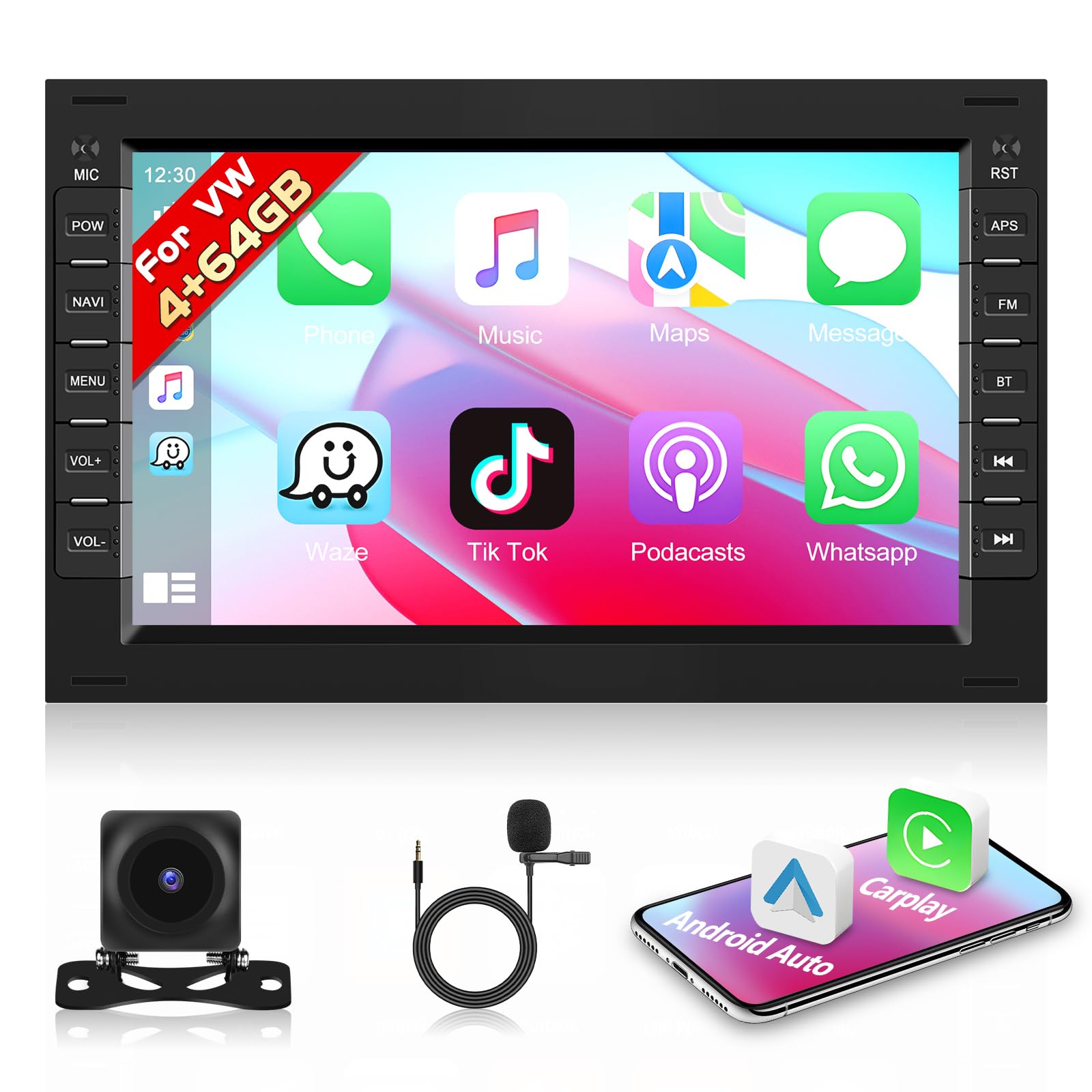 Motorsi Autoradio Android 4G+64G per VW Golf 5 6