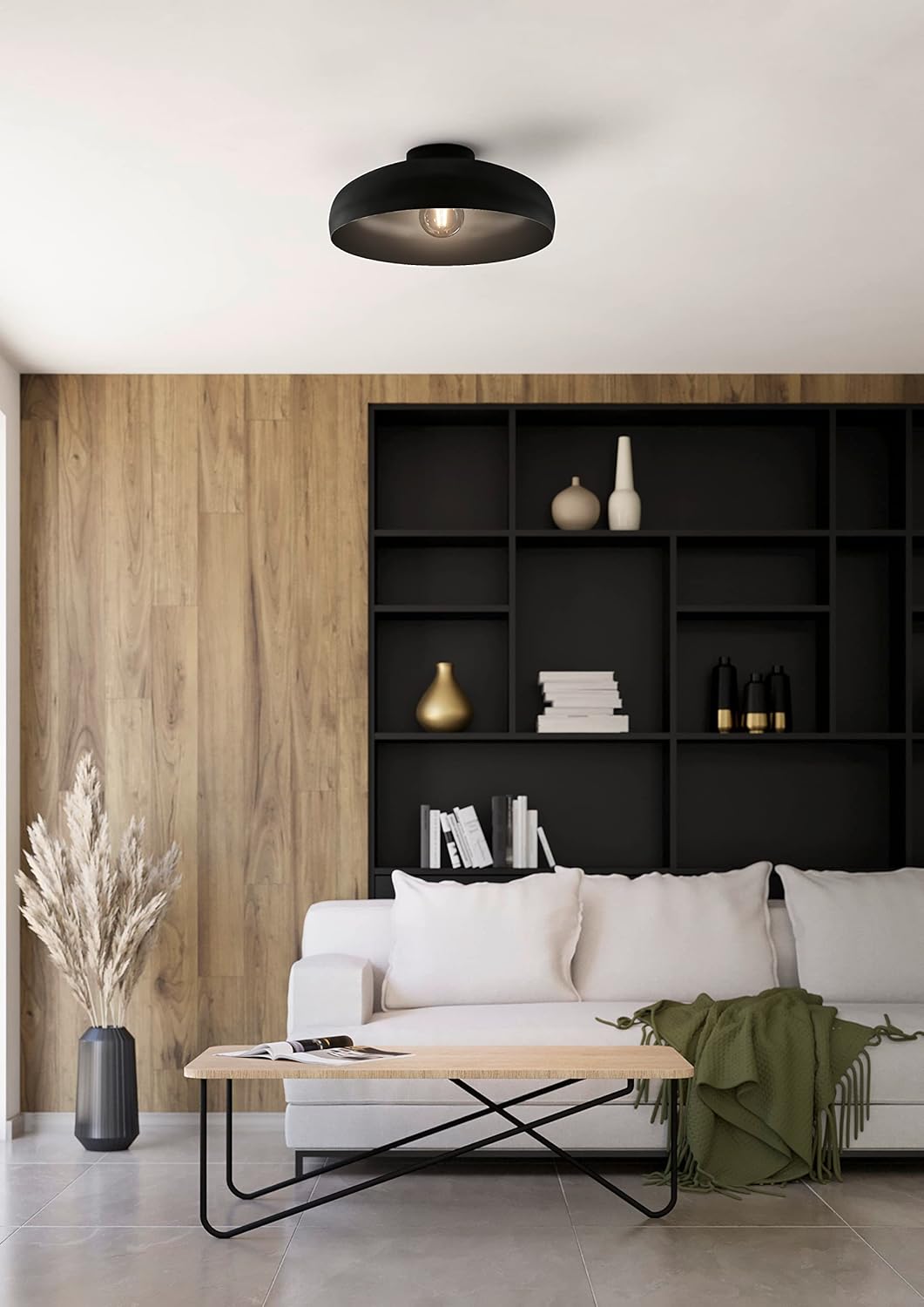 Eglo Lampada da Soffitto Mogano Industriale Nera - immagine 4