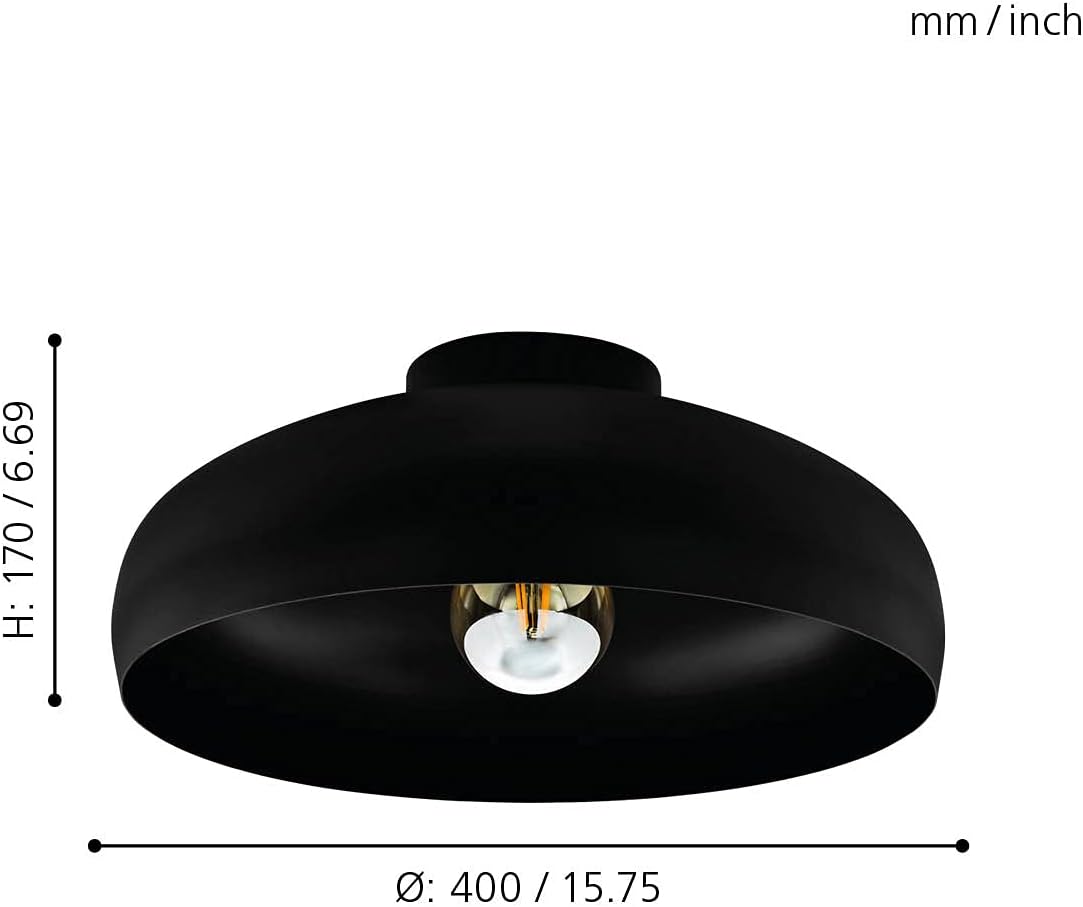 Eglo Lampada da Soffitto Mogano Industriale Nera - immagine 7