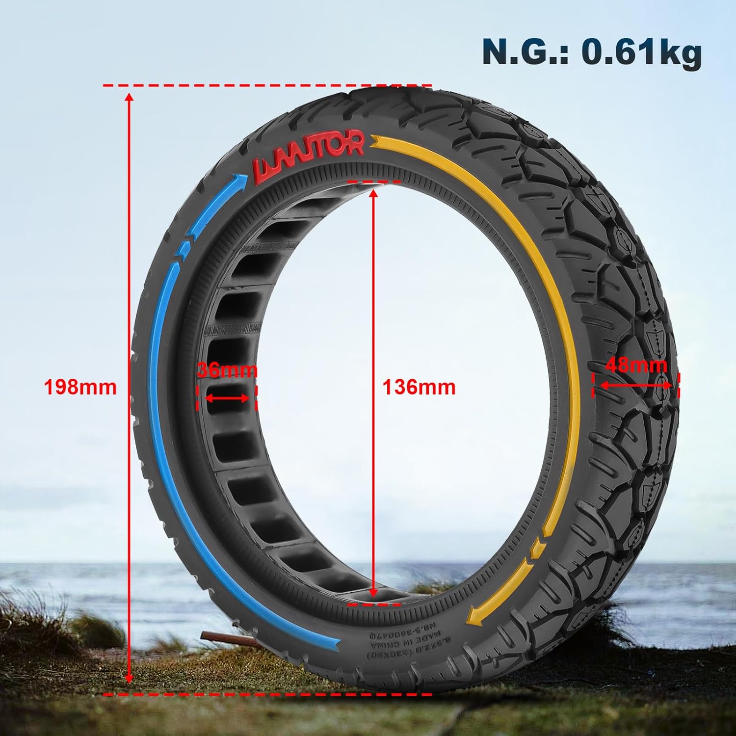 Pneumatico Pieno 8,5x2,0 (230x50) per Xiaomi M365 (2 pezzi) - immagine 2