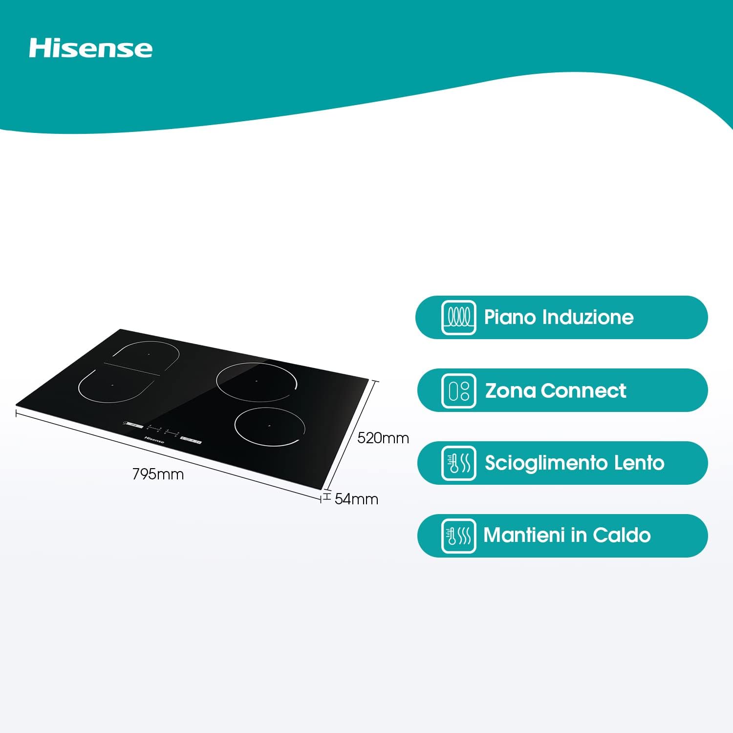 Hisense I6433C7 - Piano Cottura a Induzione Nero - immagine 2